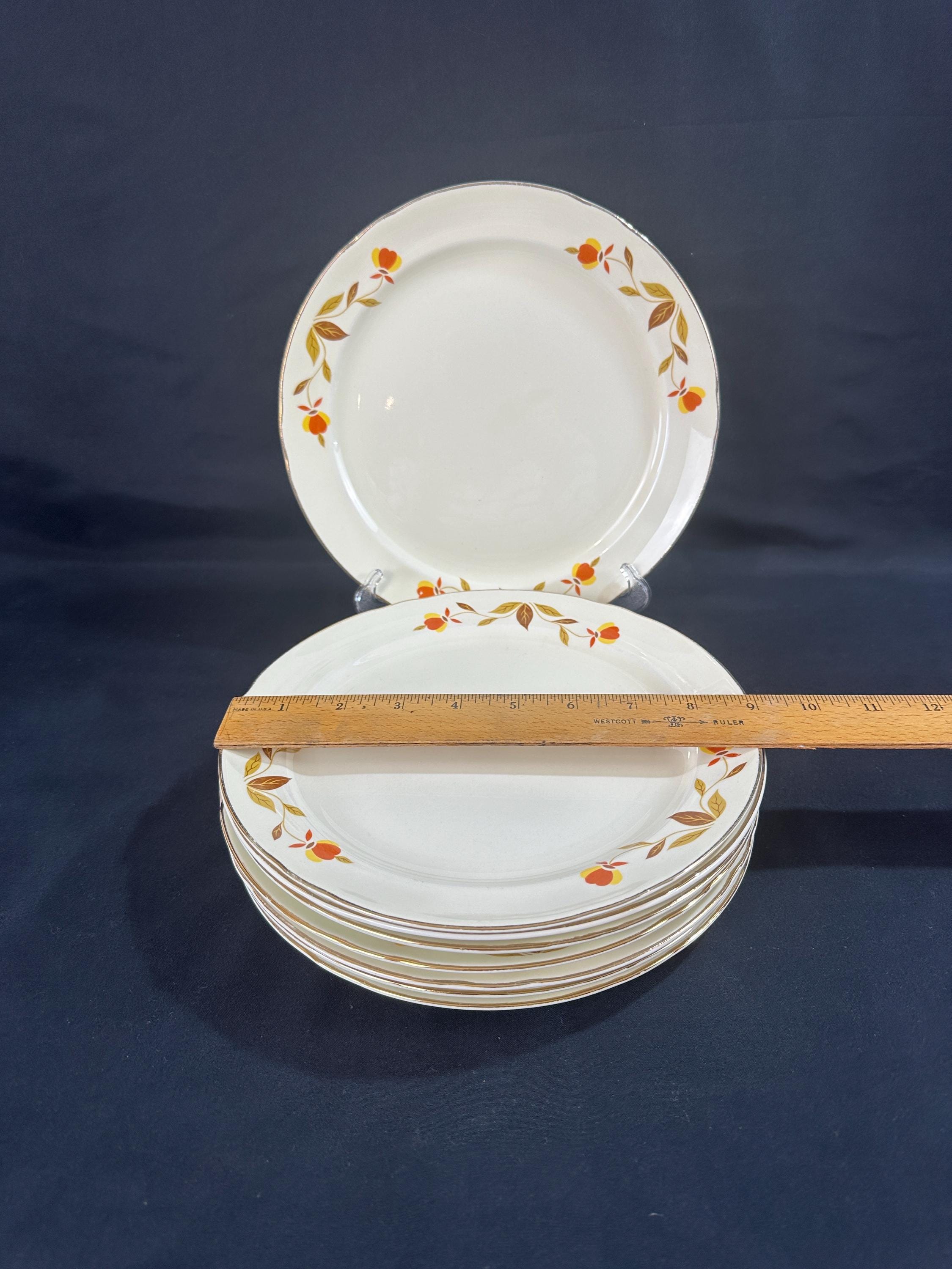 8 Hall Pottery Autumn Leaf Breakfast Plates