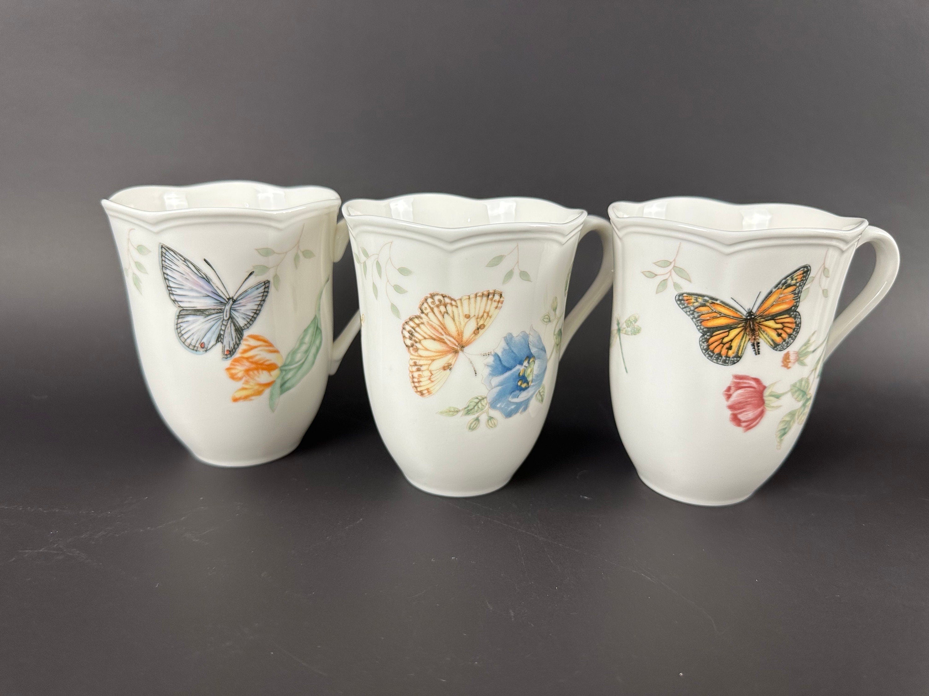 6 Lenox Butterfly Meadow Tall Mugs