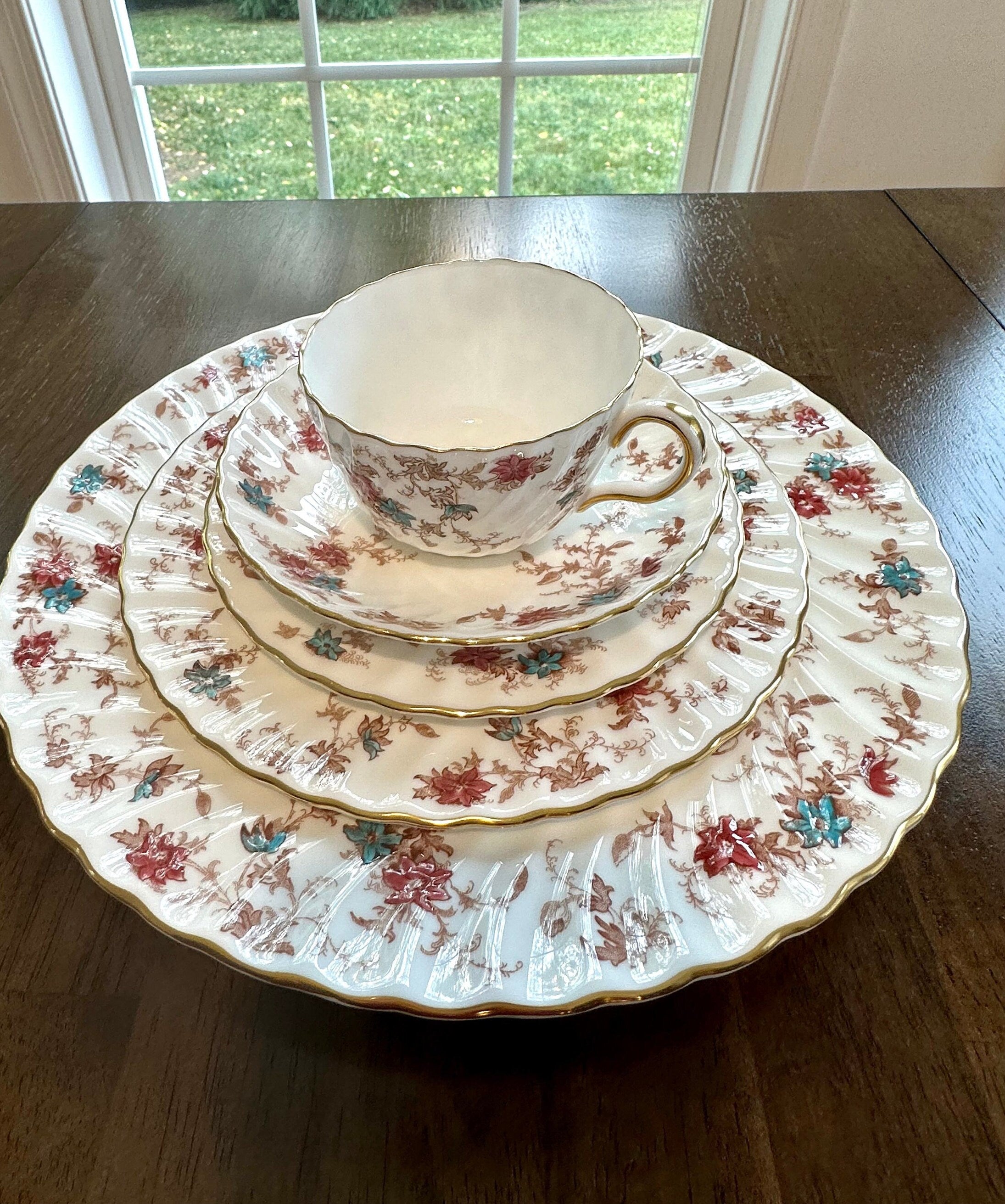Minton Ancestral 5 Piece Place Settings