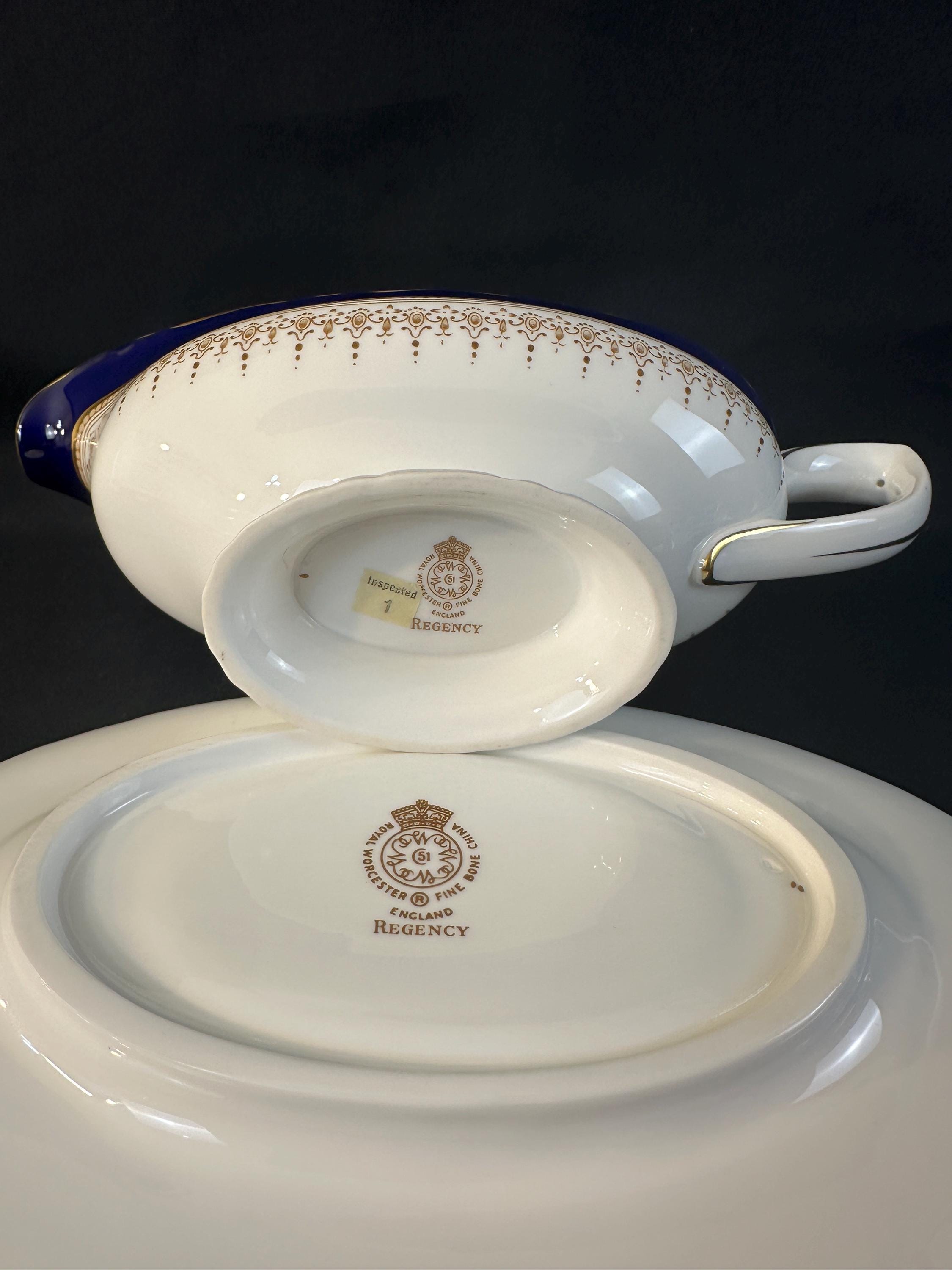 Royal Worcester Regency Gravy Boat with Underplate