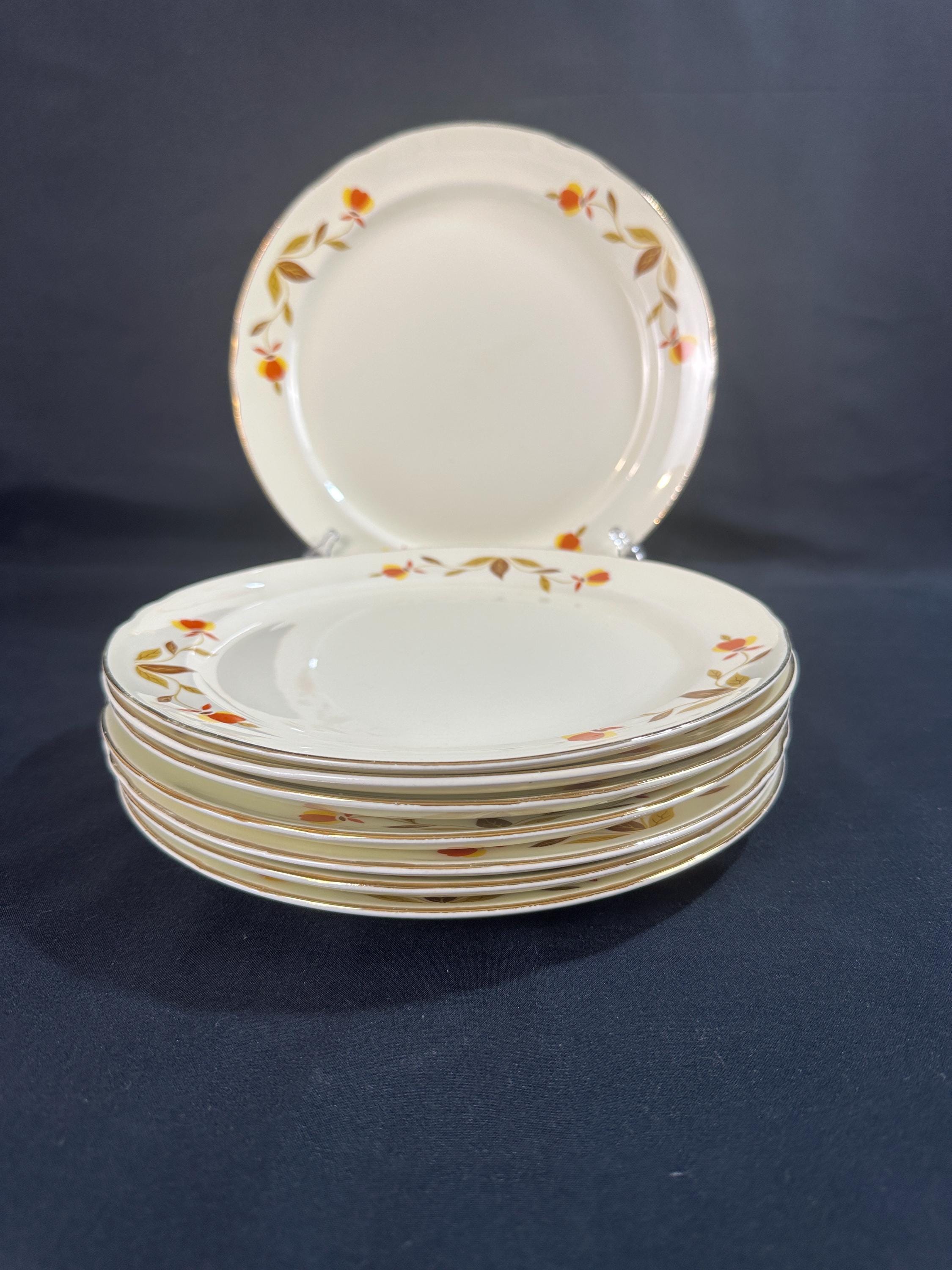 8 Hall Pottery Autumn Leaf Breakfast Plates