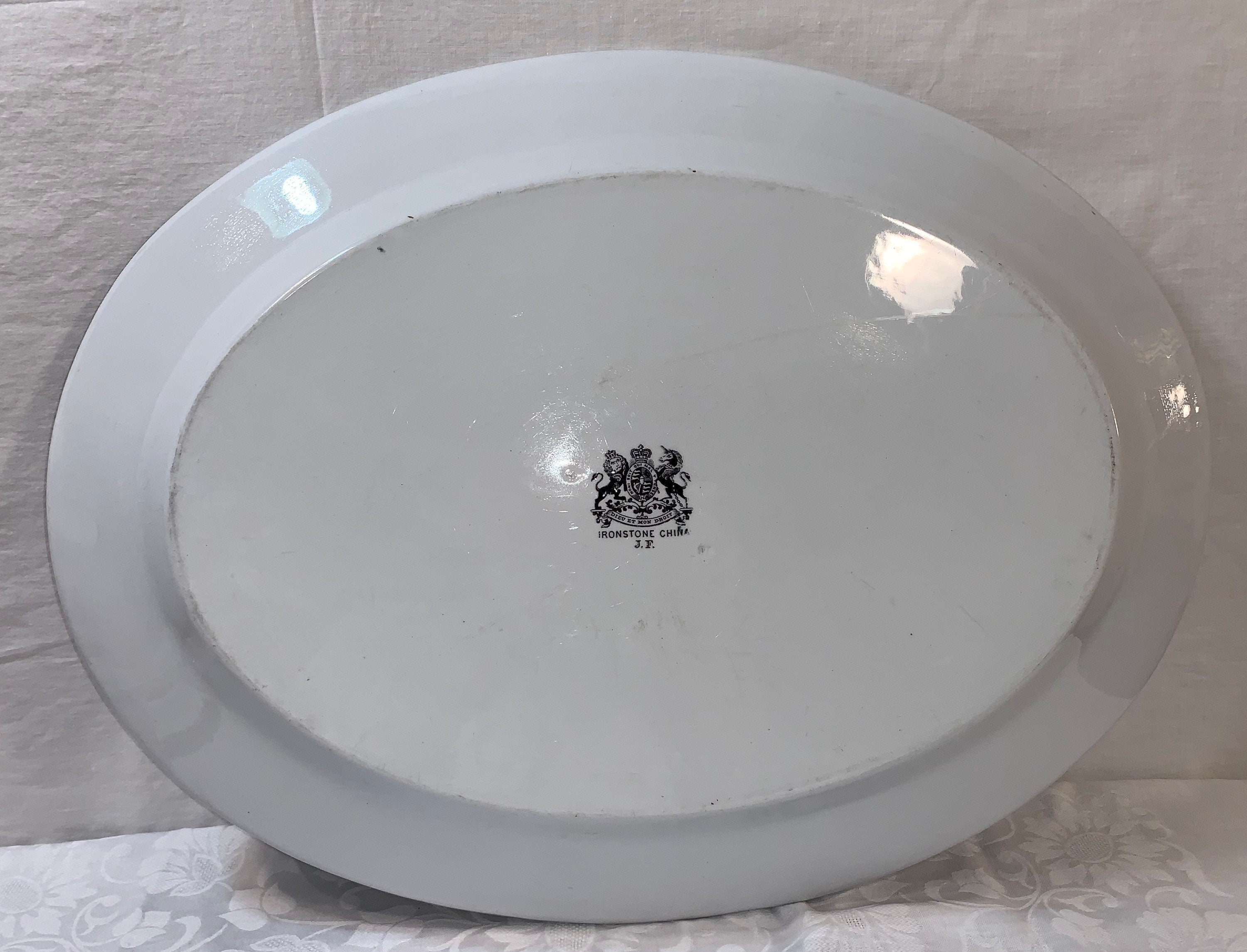 Antique circa 1850 Very Large Jacob Furnivals Platter