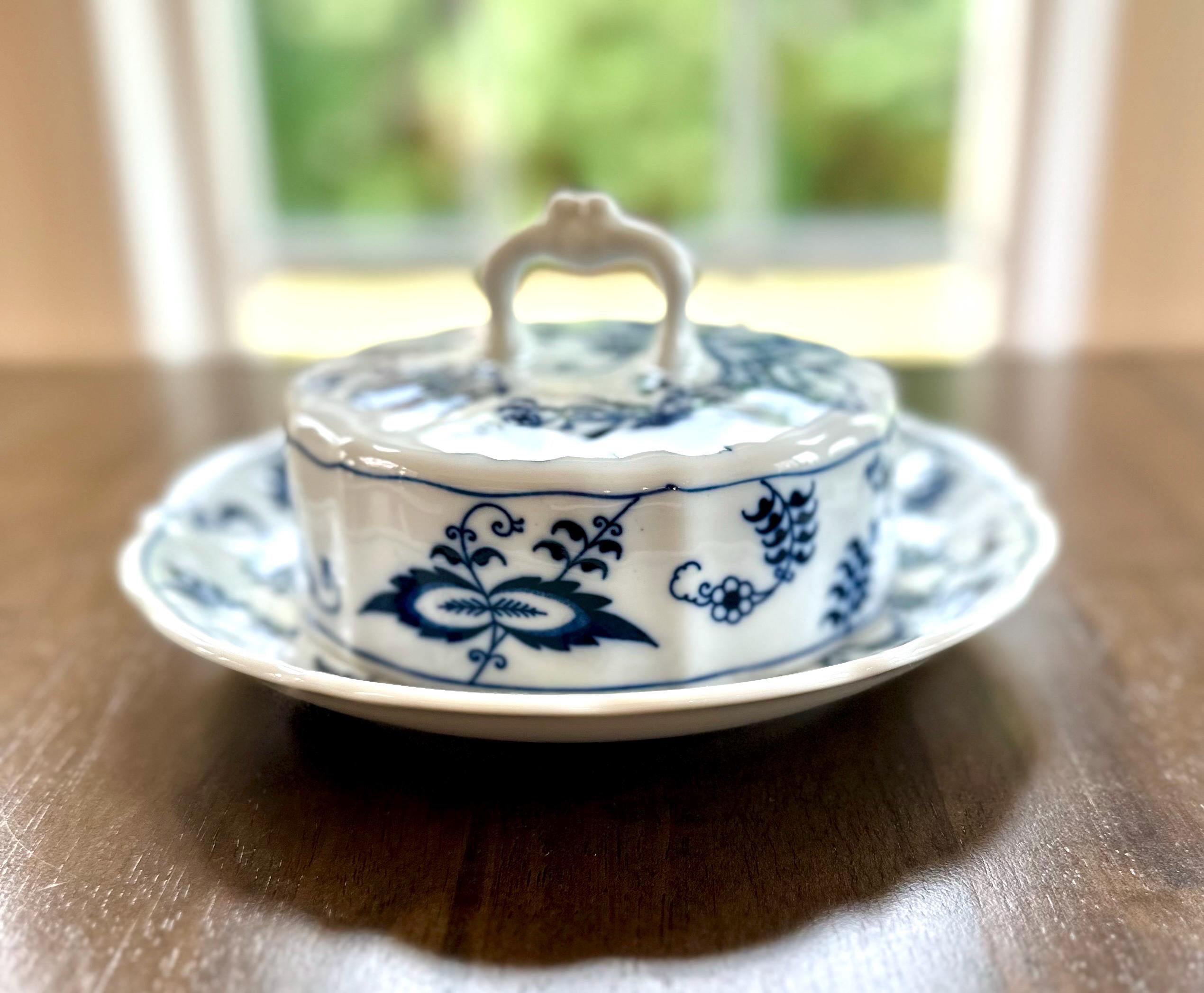 Blue Danube Round Covered Butter Dish