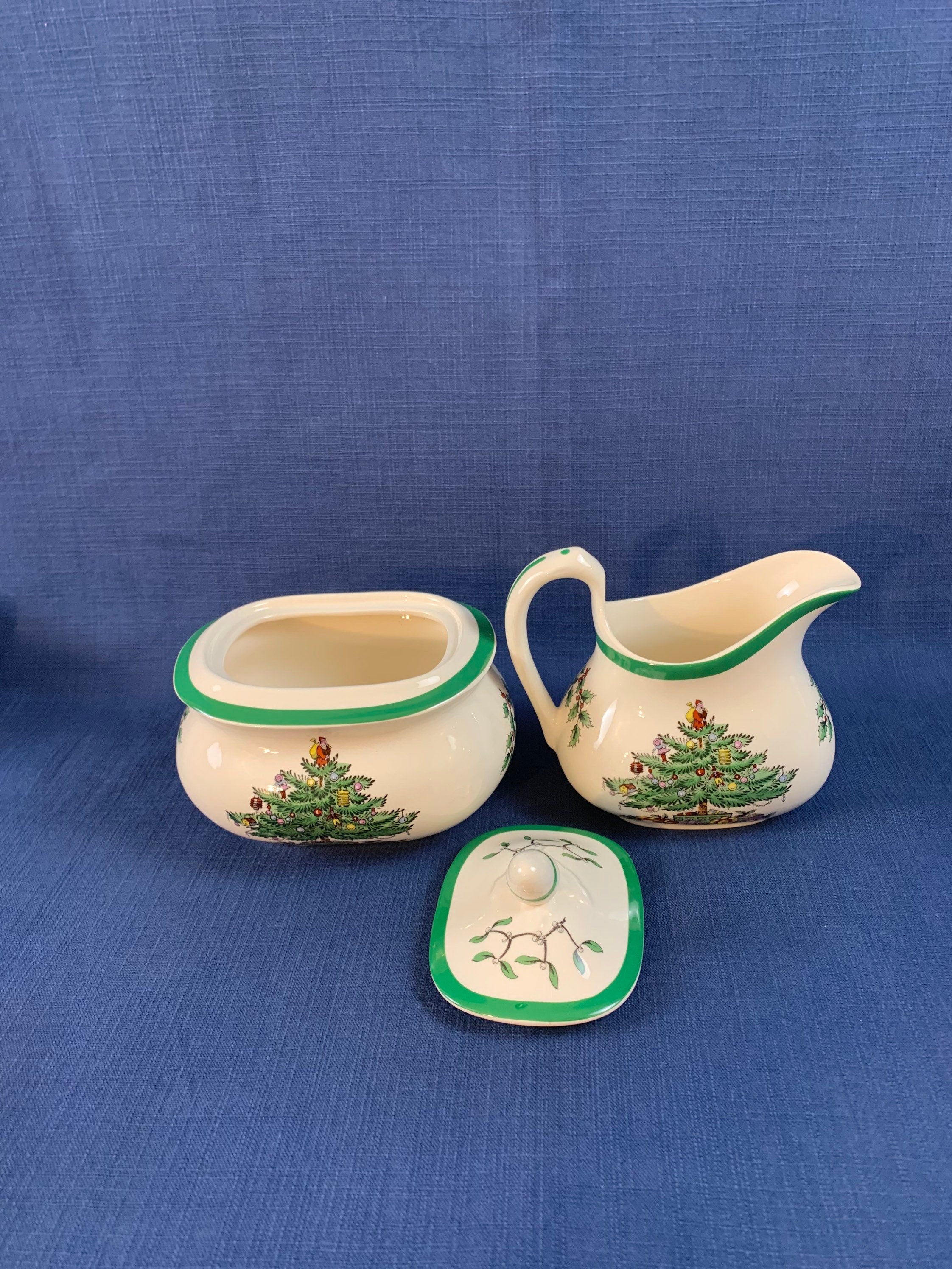 Spode Christmas Tree Creamer and Sugar Bowl