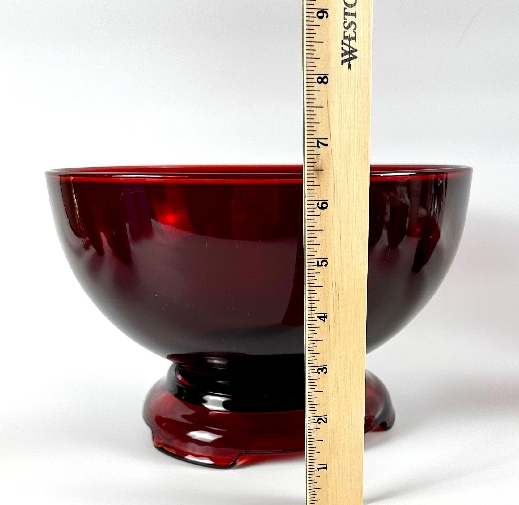Fourteen Piece Anchor Hocking Royal Ruby Punch Bowl and Cups