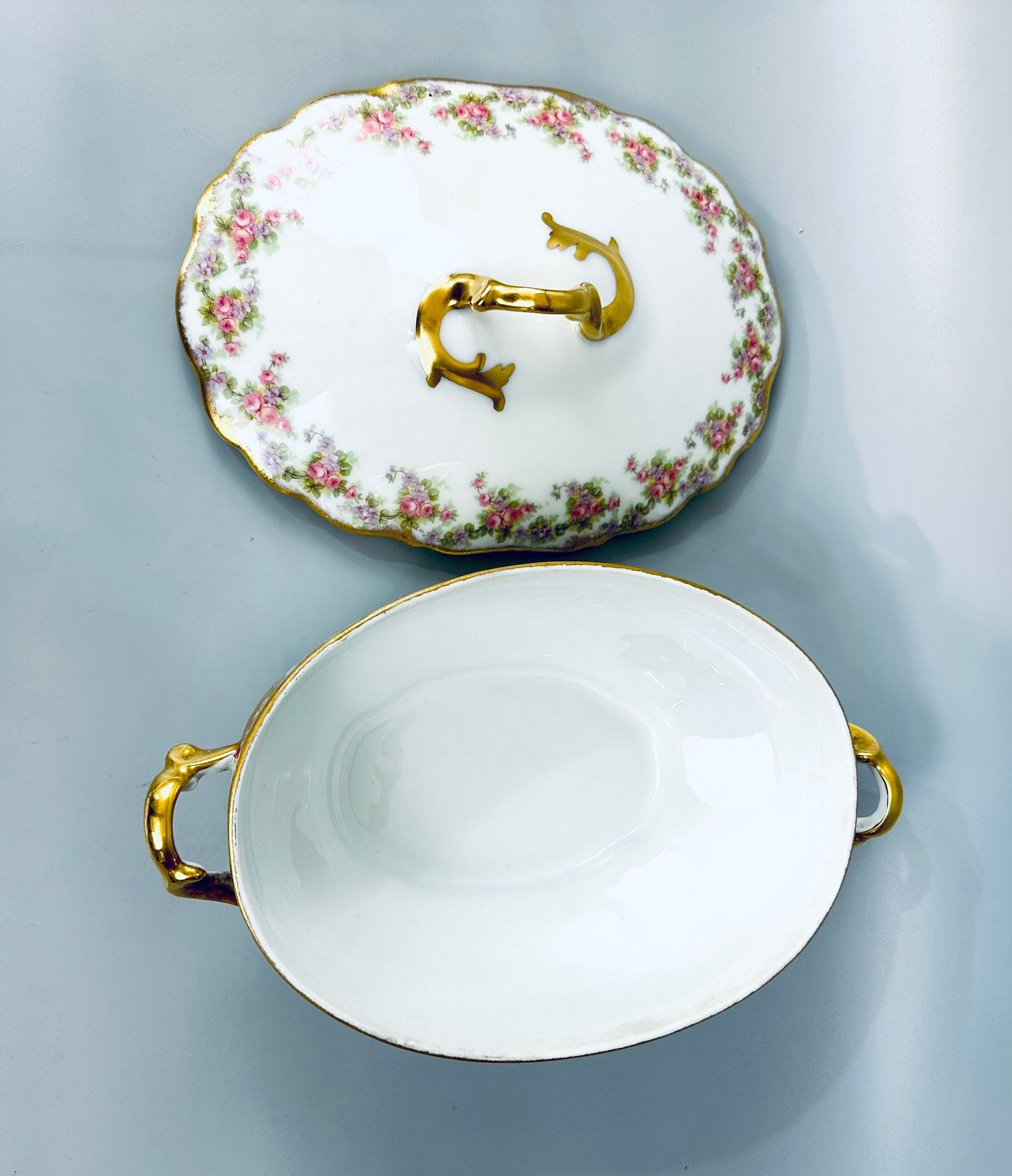 Elite Limoges Bridal Wreath Covered Bowl by Bawo and Dotter