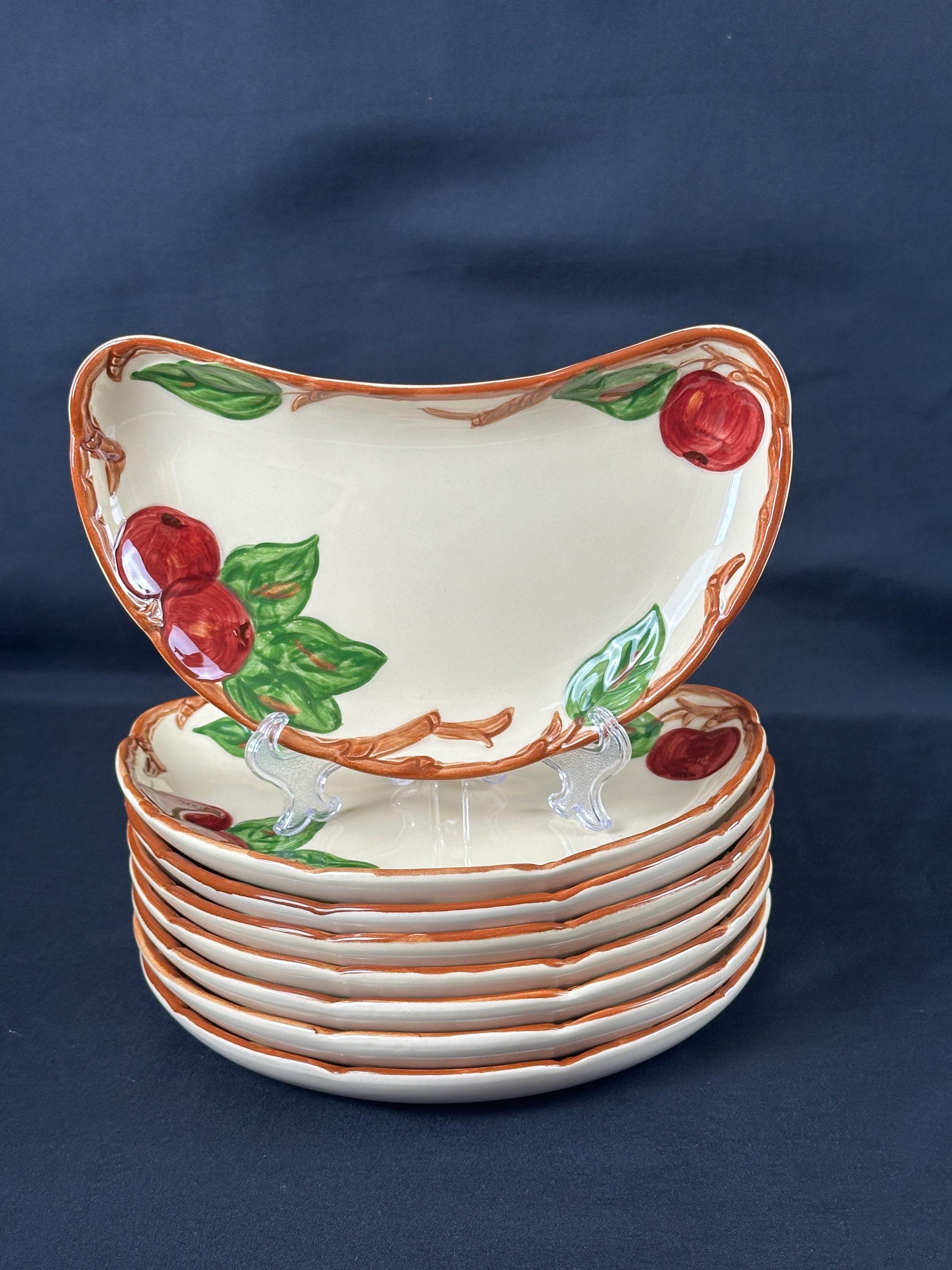 8 Franciscan Apple Crescent Plates USA
