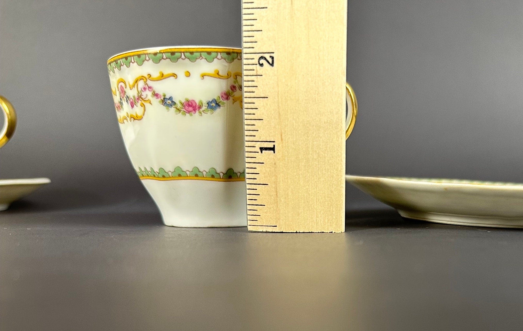 Four Haviland Venice Pattern Demitasse Cups and Saucers