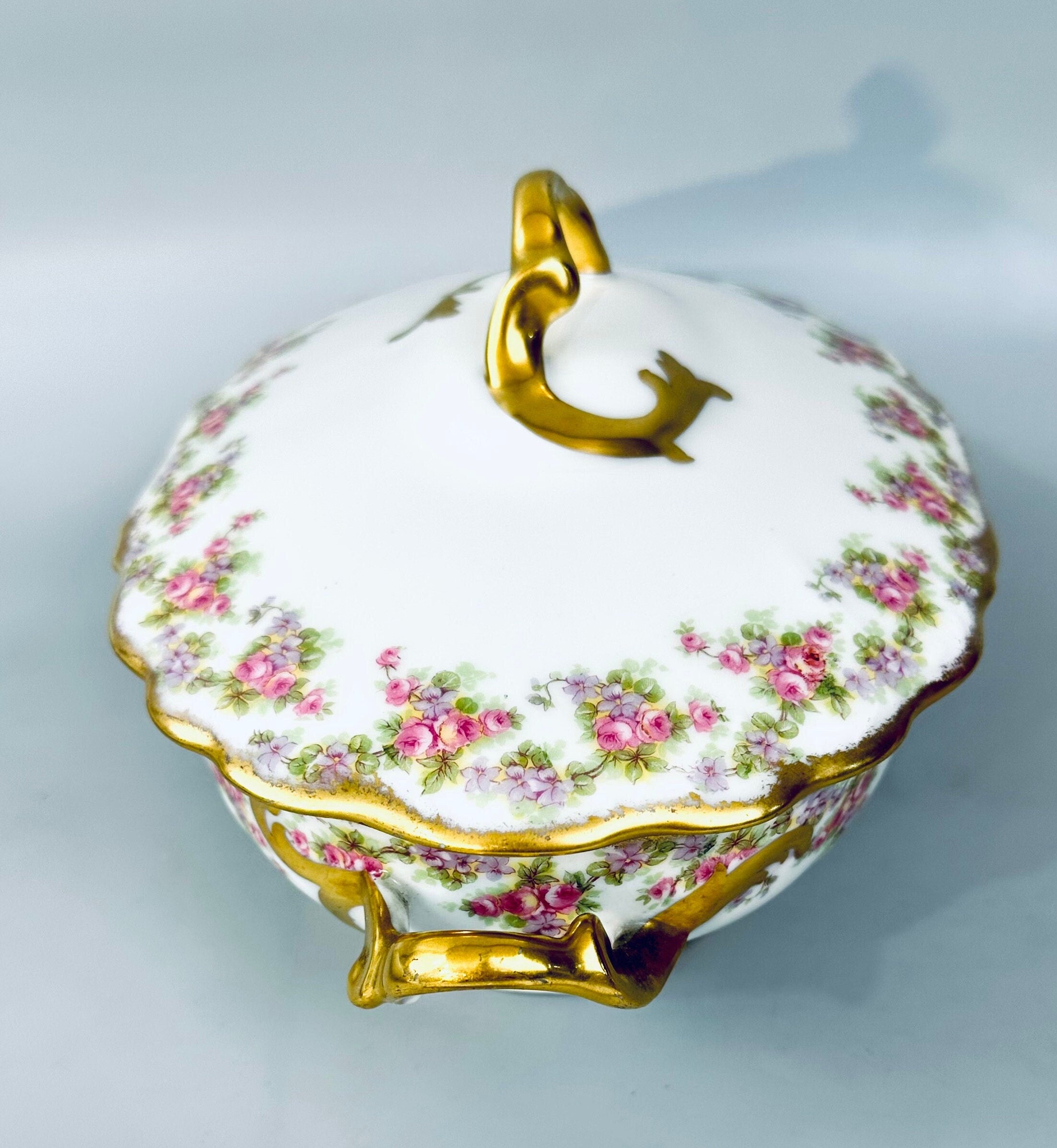 Elite Limoges Bridal Wreath Covered Bowl by Bawo and Dotter