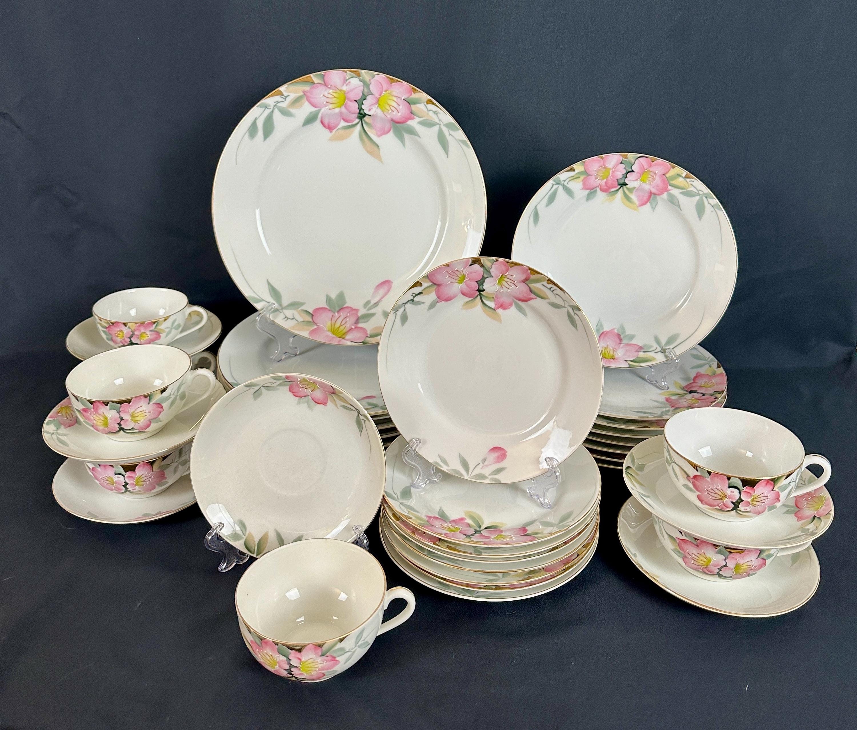 Noritake Azalea Antique Service for 8 Hand Painted Dinnerware Set