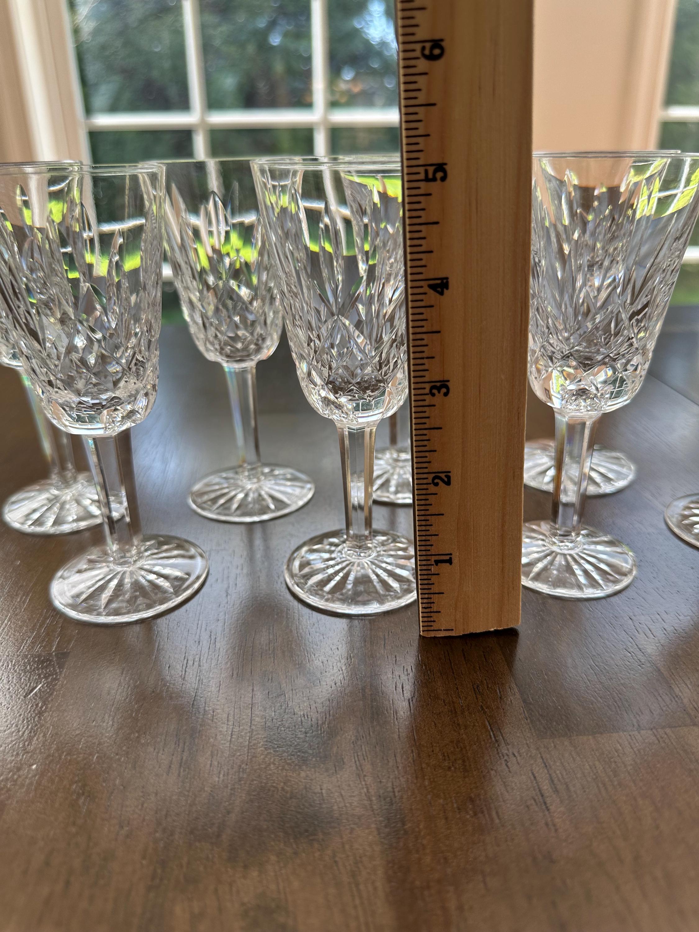 8 Waterford Lismore Crystal Sherry Glasses