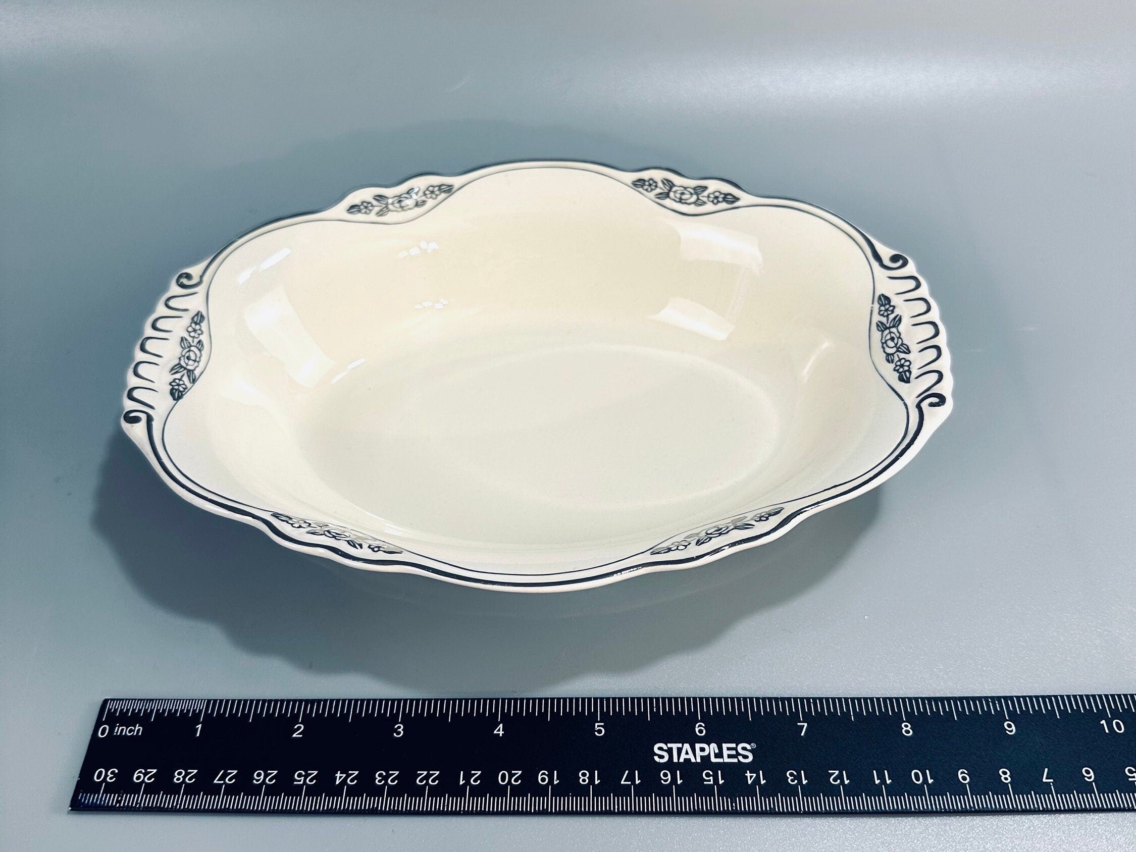 Homer Laughlin Silver Rose Patrician Serving Bowl