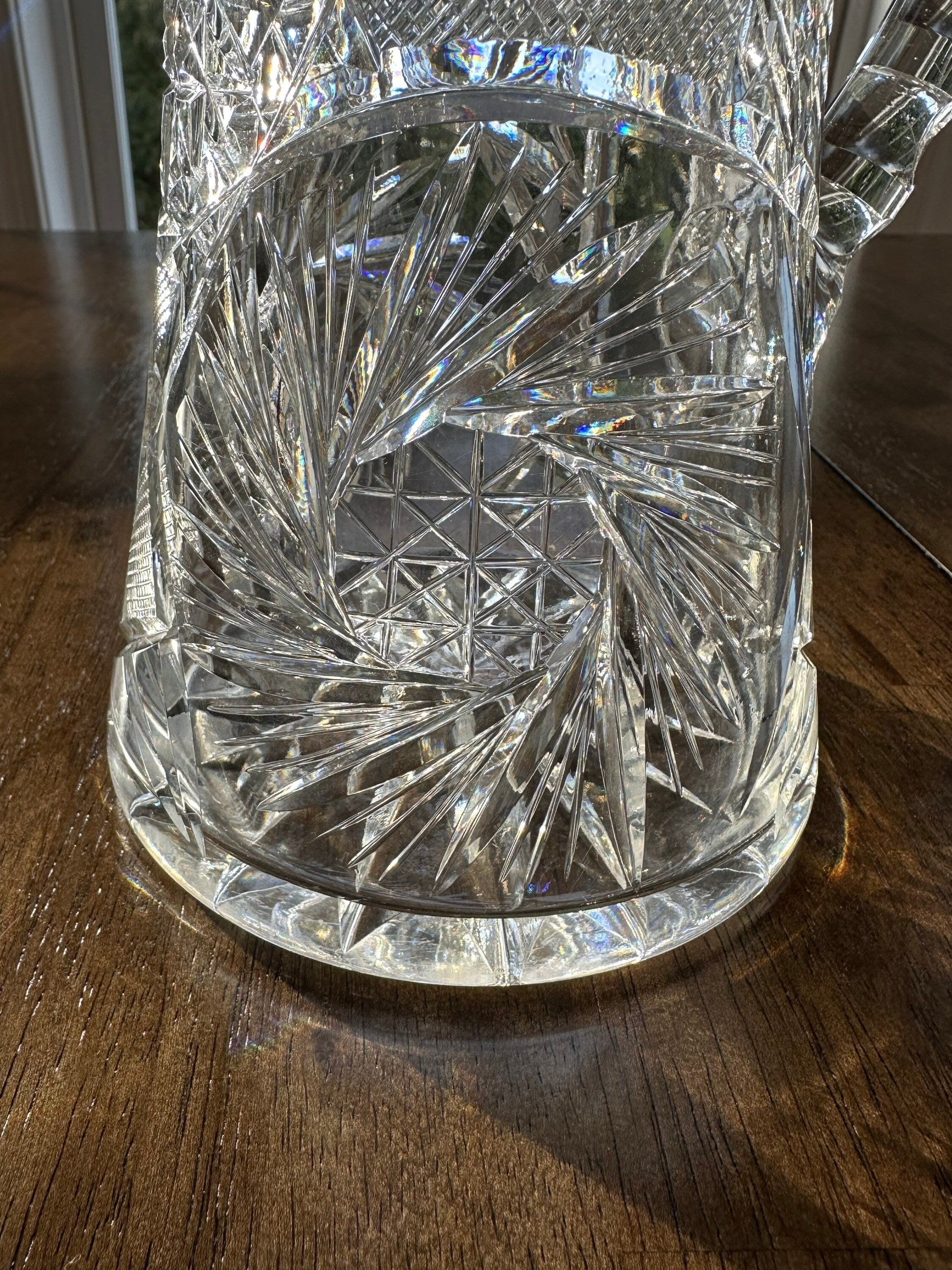 Canadian Brilliant Cut Glass Pitcher by Gowans, Kent and Company of Toronto