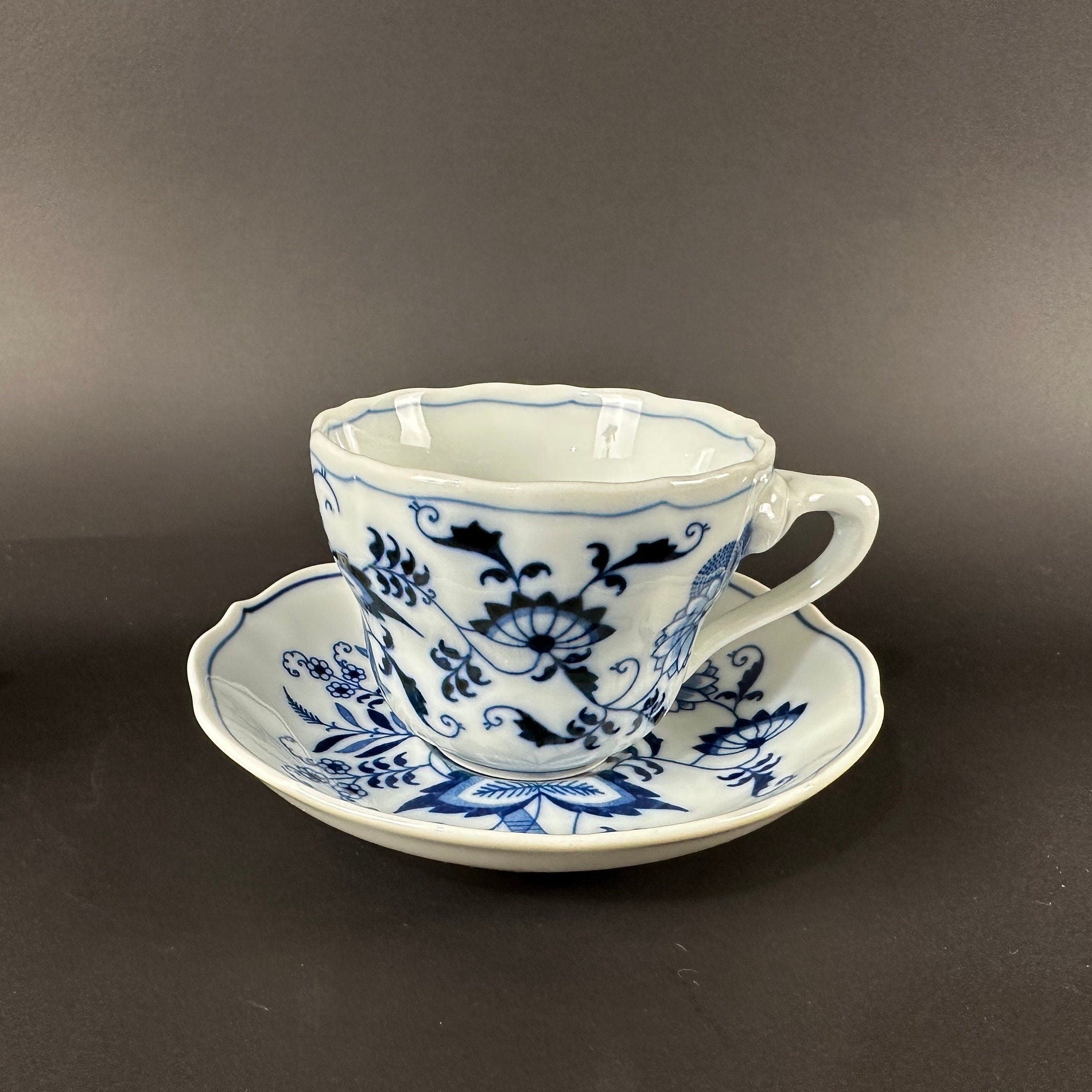 Four Blue Danube Flat Tea Cups & Saucers Sets