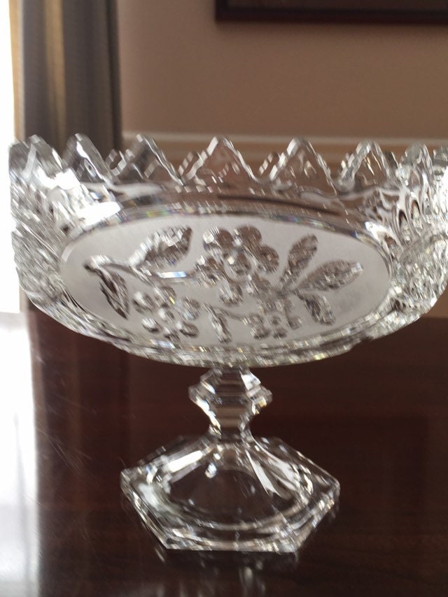 Lead Crystal D Adriana Flora Footed Bowl