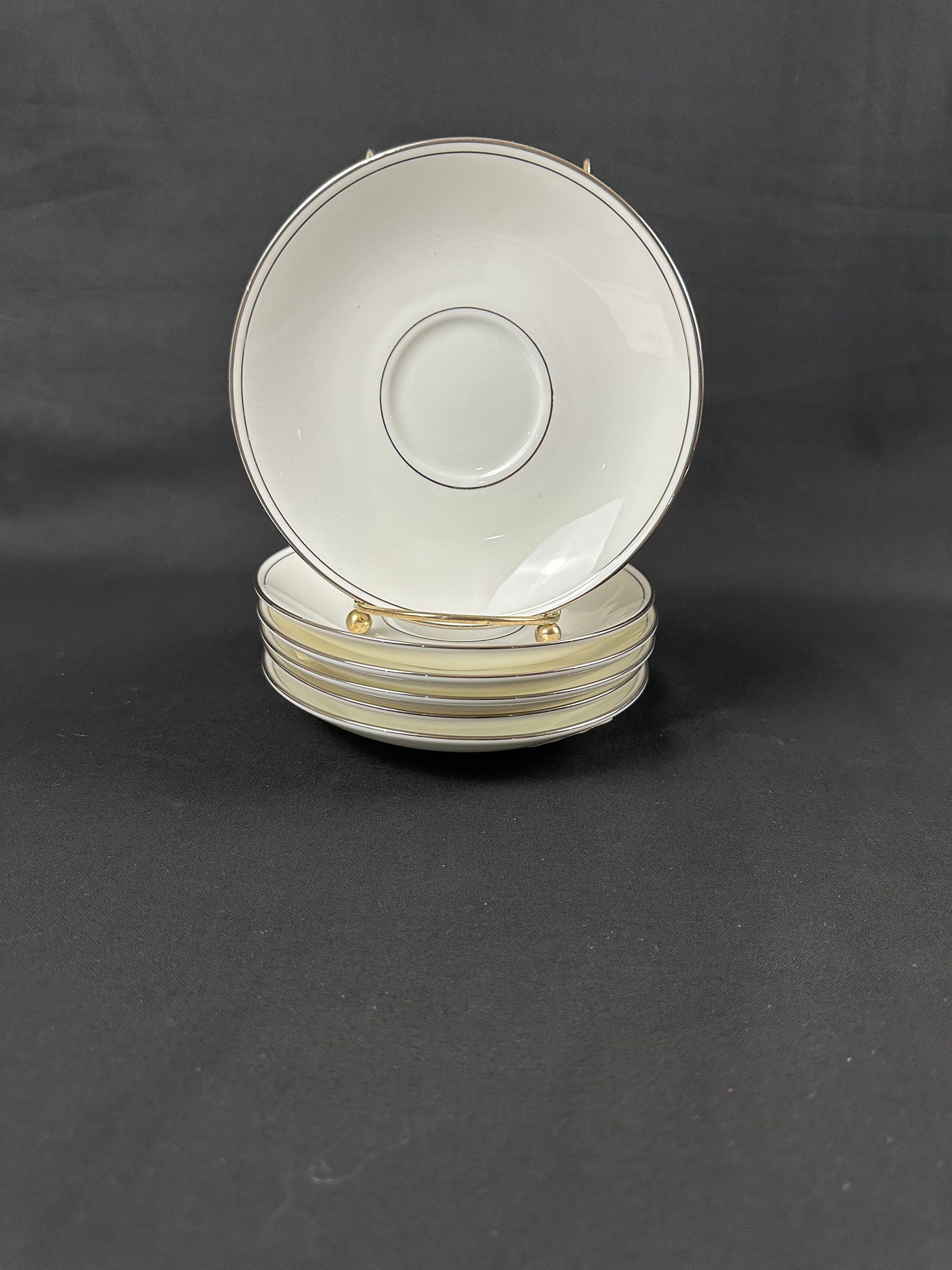 6 Lenox Federal Platinum Saucers