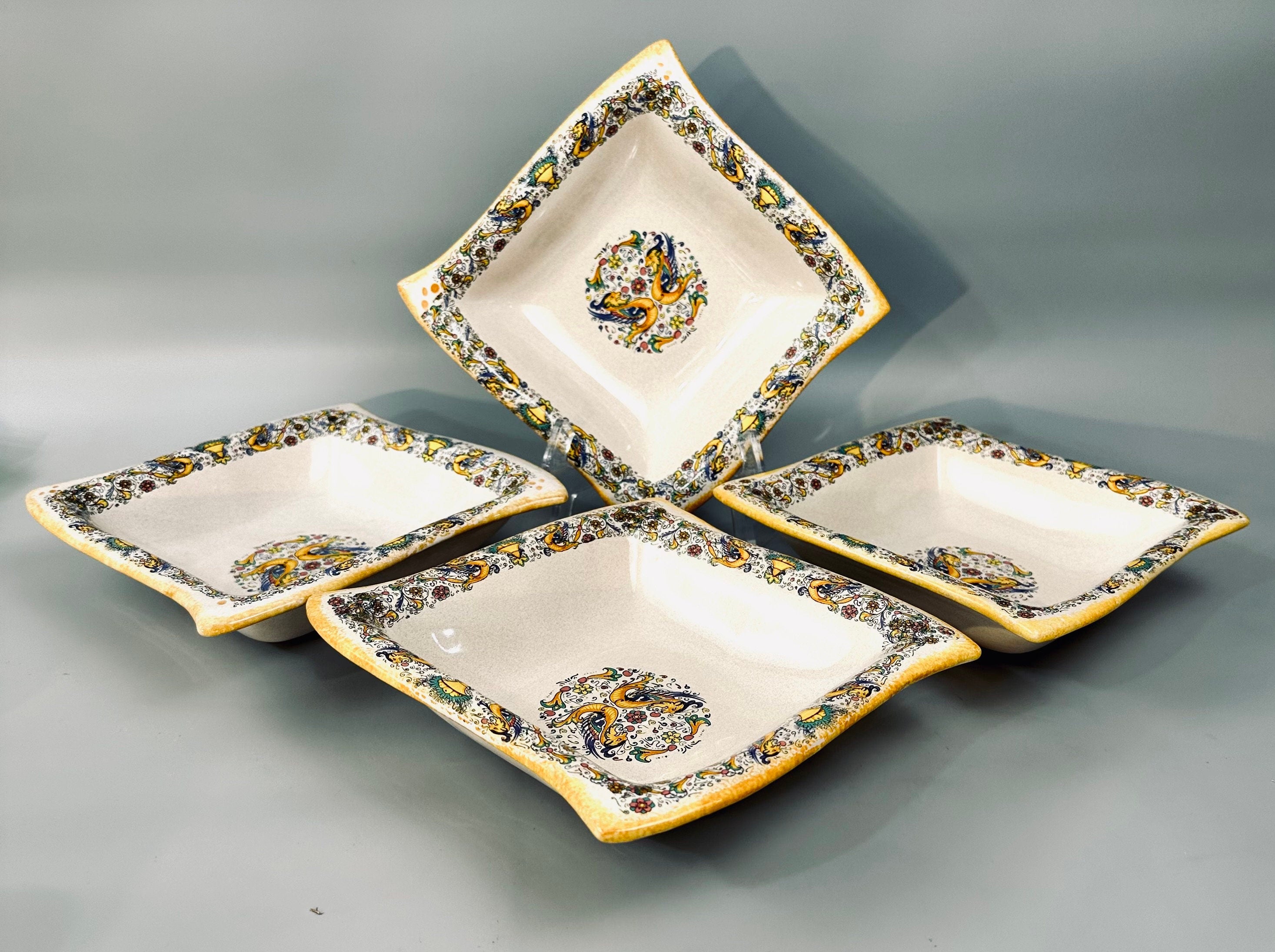 Set of 4 Italian Pottery Serving Bowls