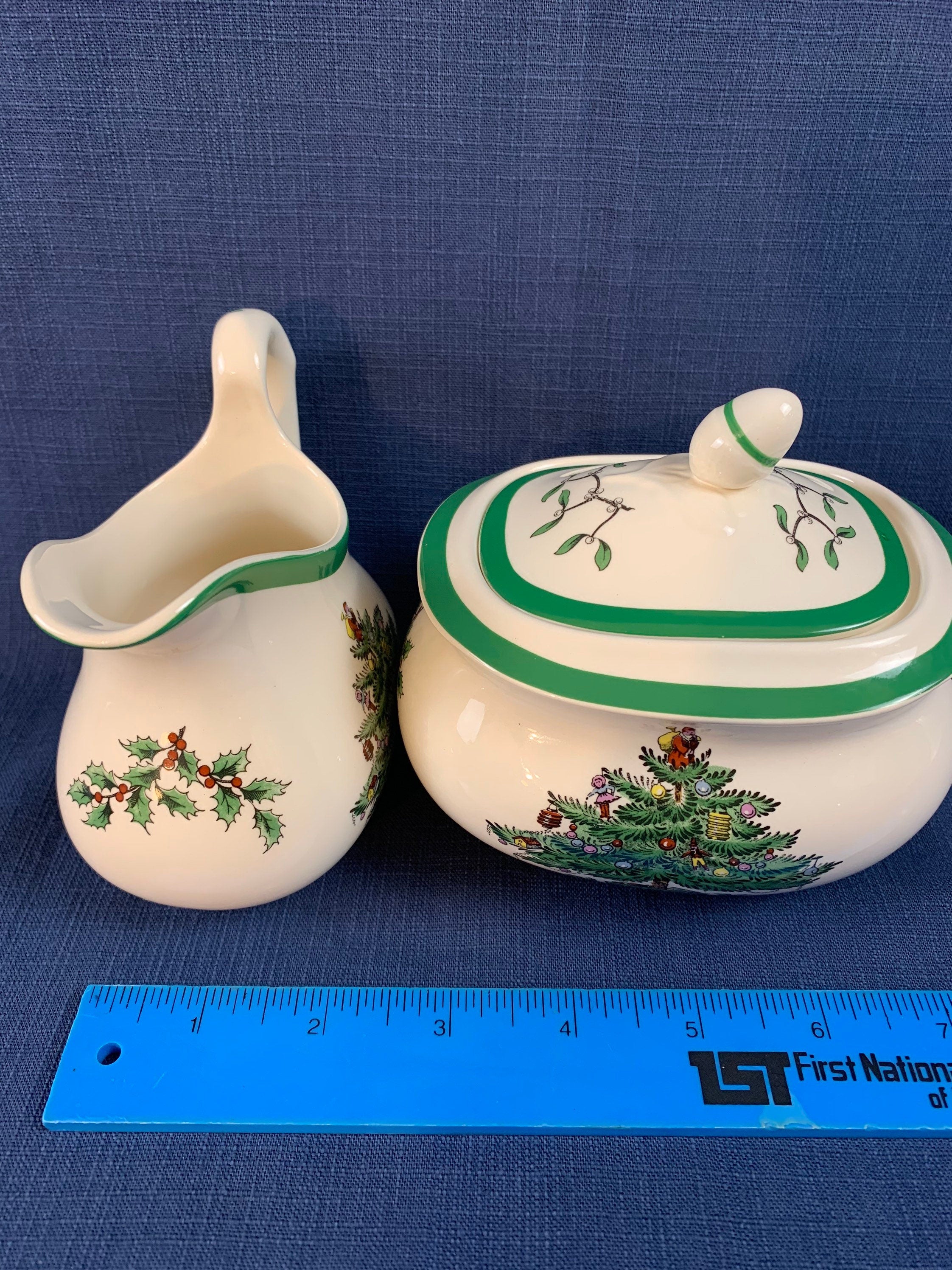 Spode Christmas Tree Creamer and Sugar Bowl