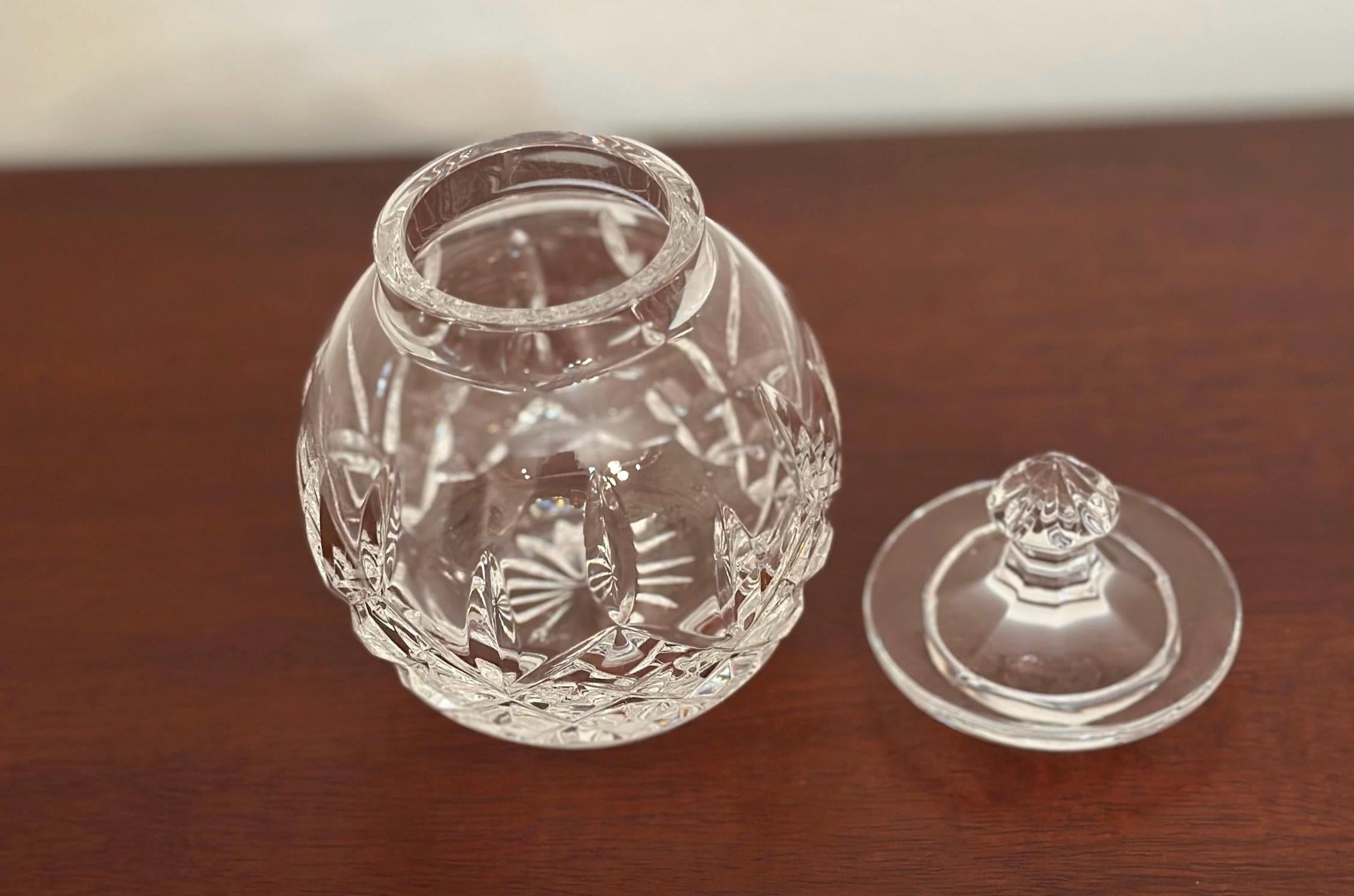 Rare Waterford Crystal Lismore Honey Pot