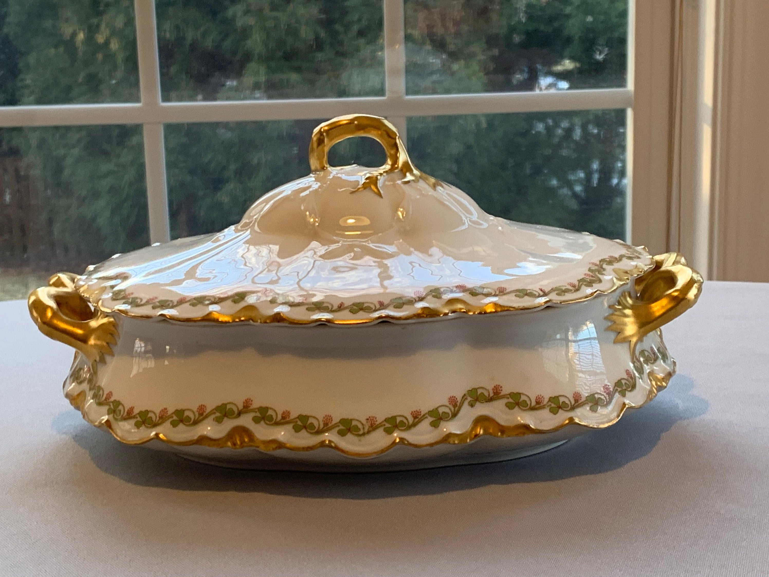 Haviland Clover Leaf Covered Vegetable Bowl