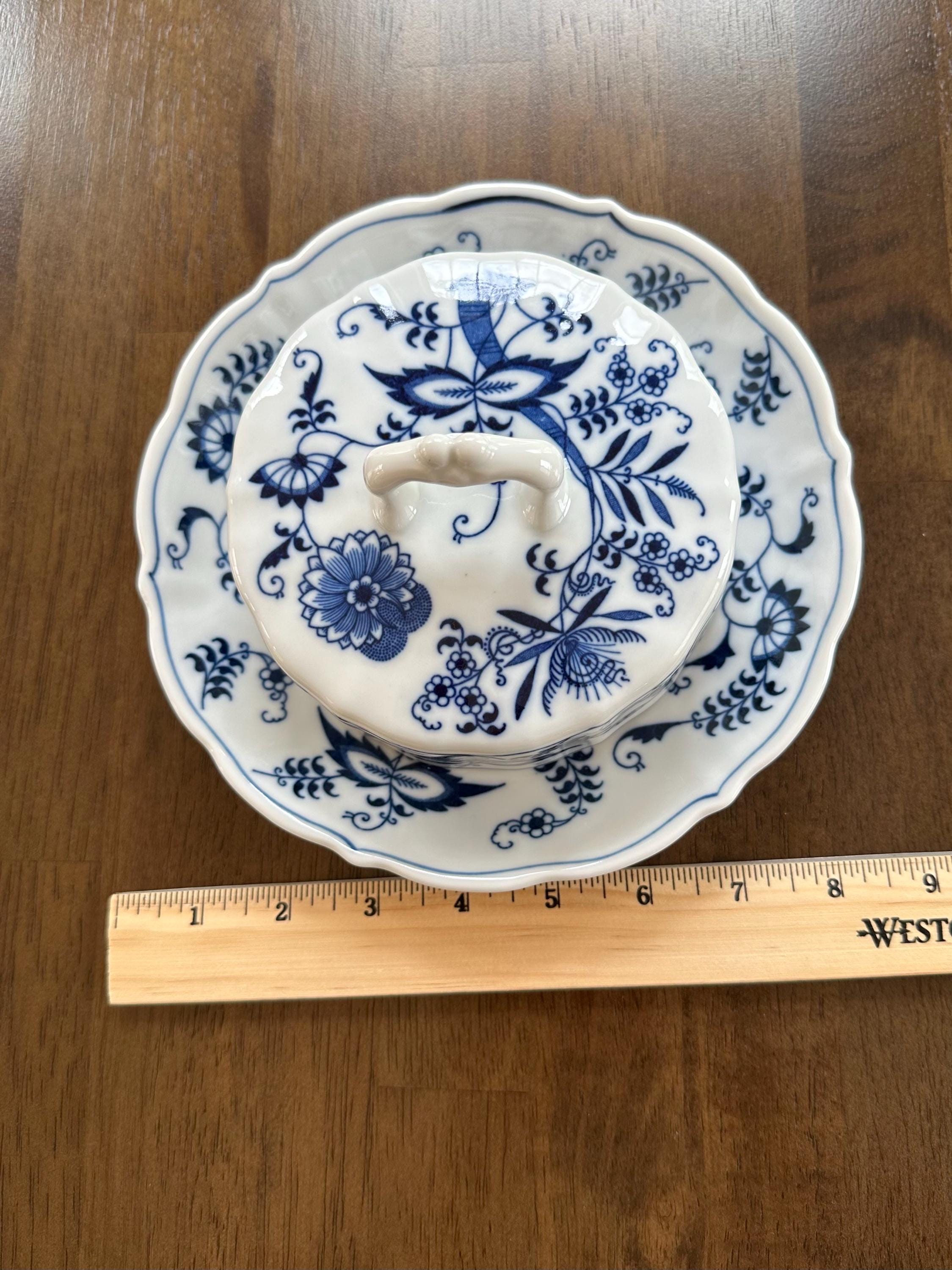 Blue Danube Round Covered Butter Dish