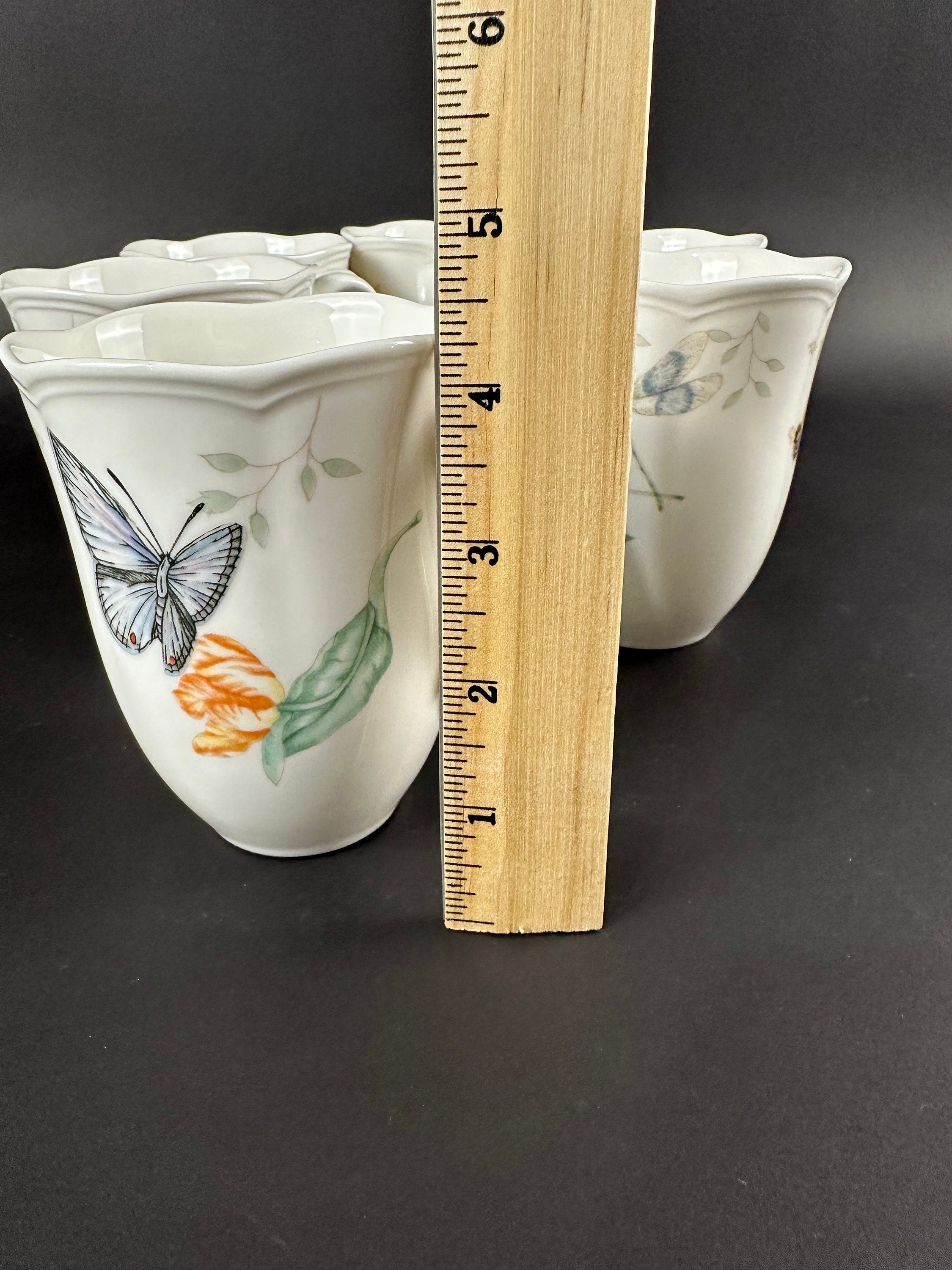 6 Lenox Butterfly Meadow Tall Mugs