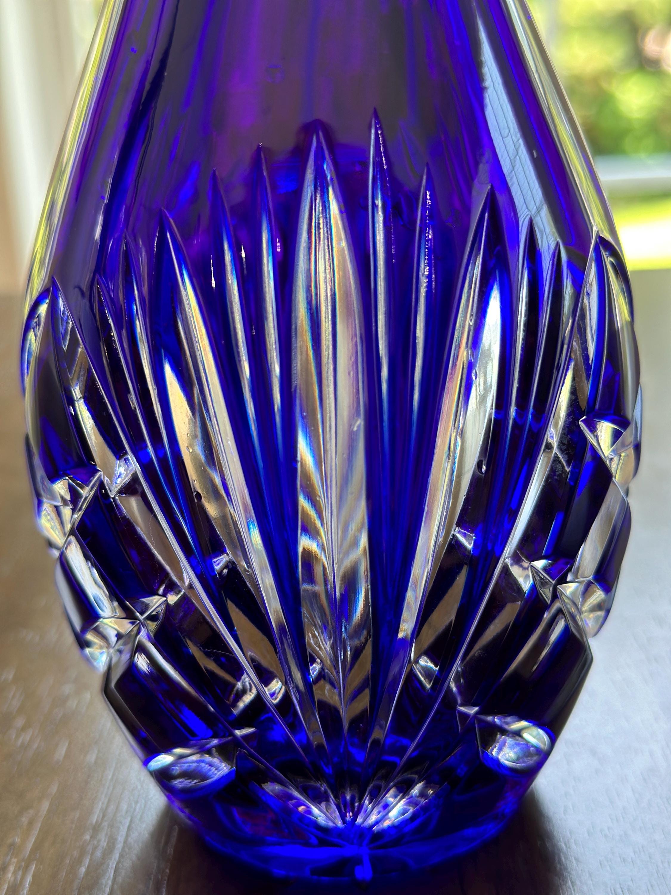Gorham Cherrywood Cobalt Crystal Decanter