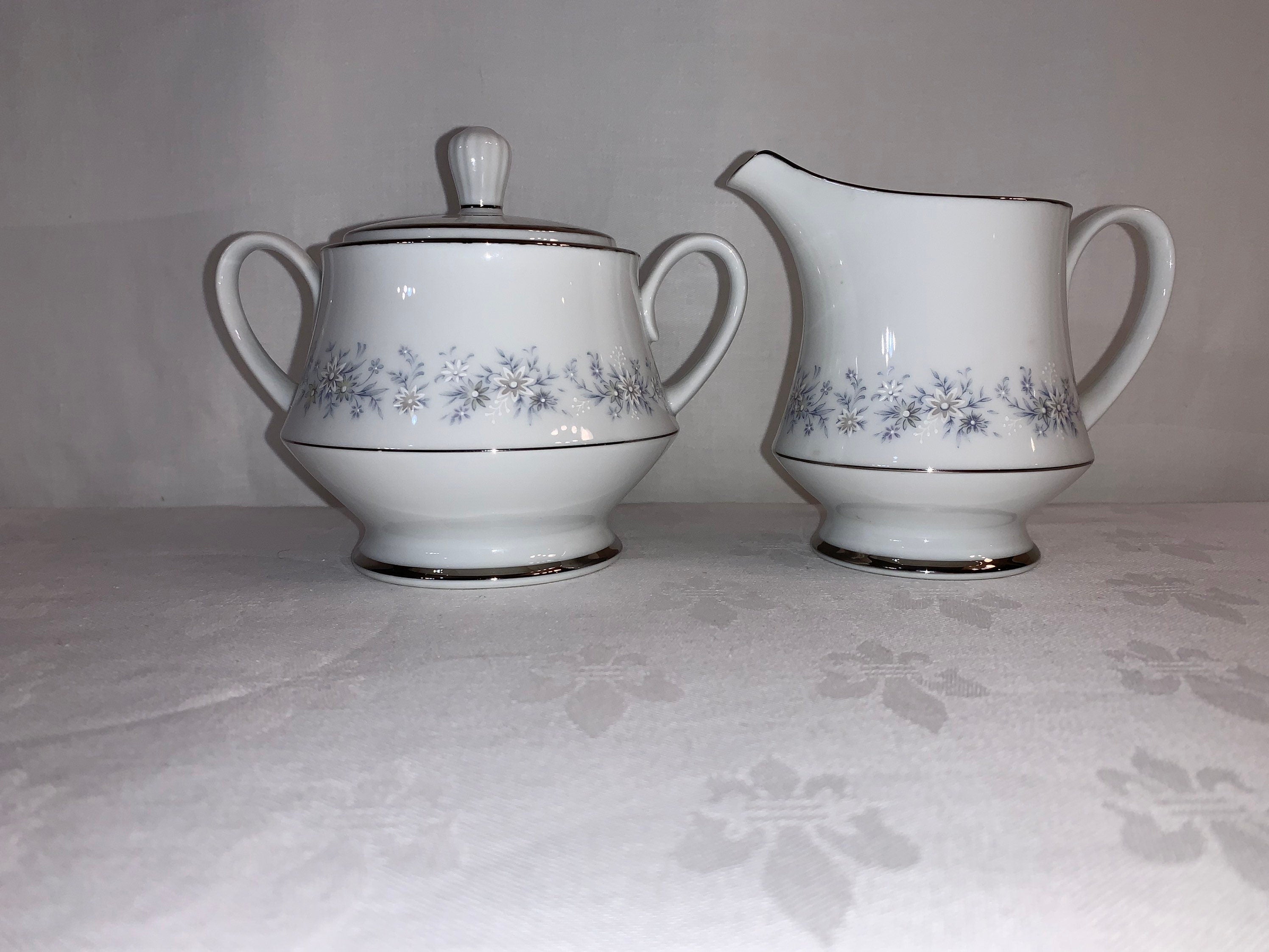 Noritake Marywood Creamer and Sugar Bowl Set