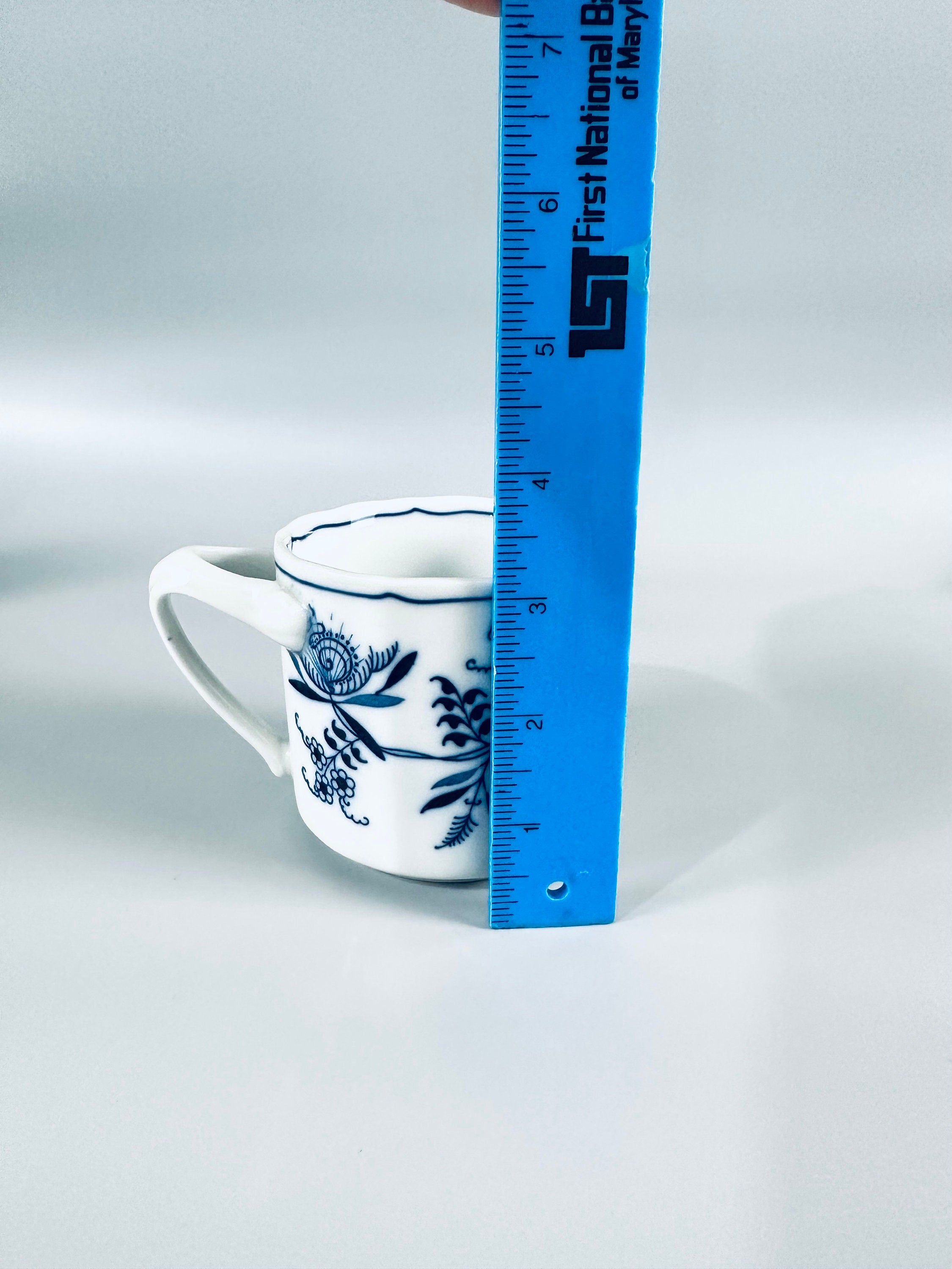 6 Blue Danube Large Flat Cups and Saucers