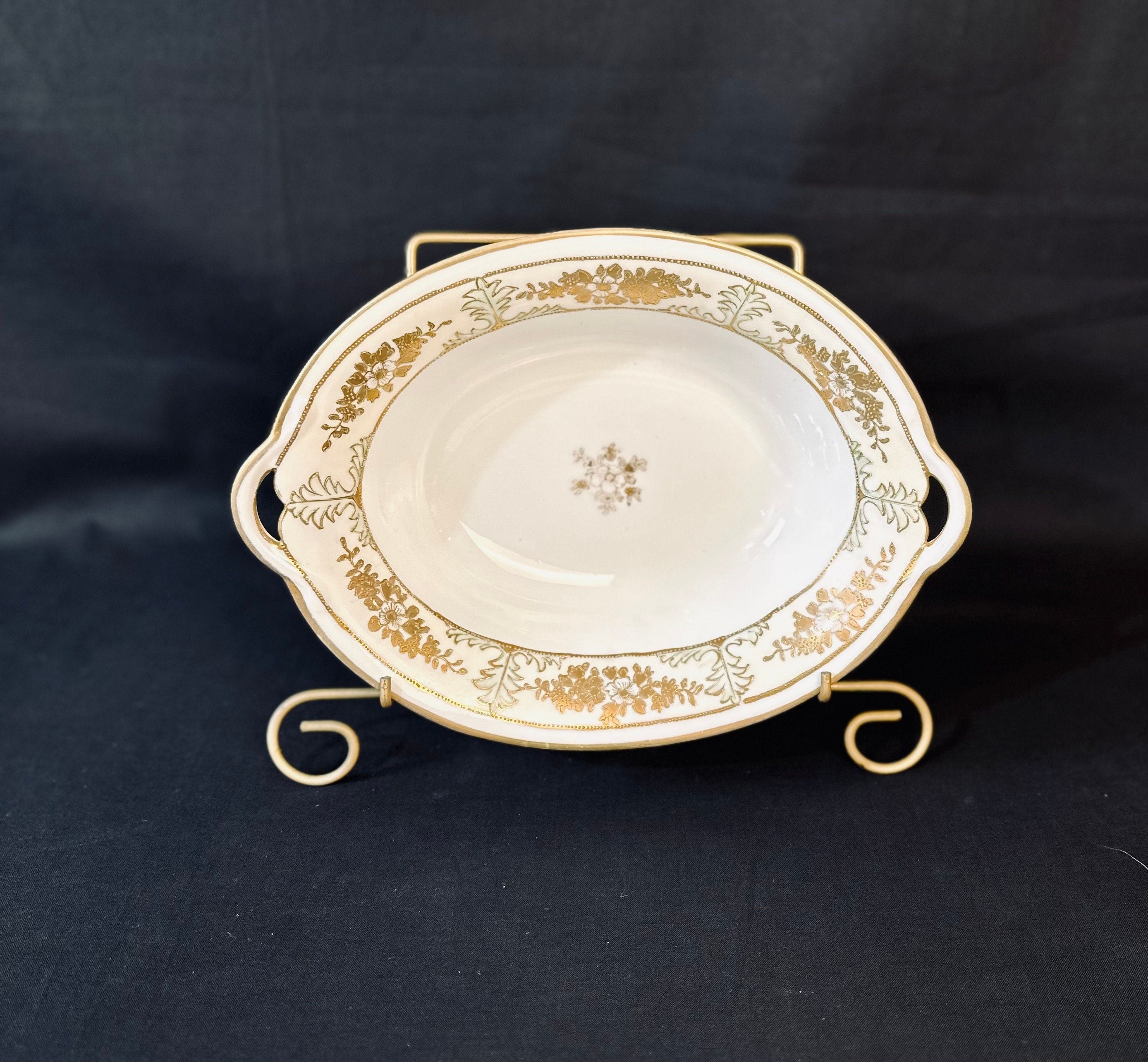 Antique Hand Painted Nippon Moriage Bowl