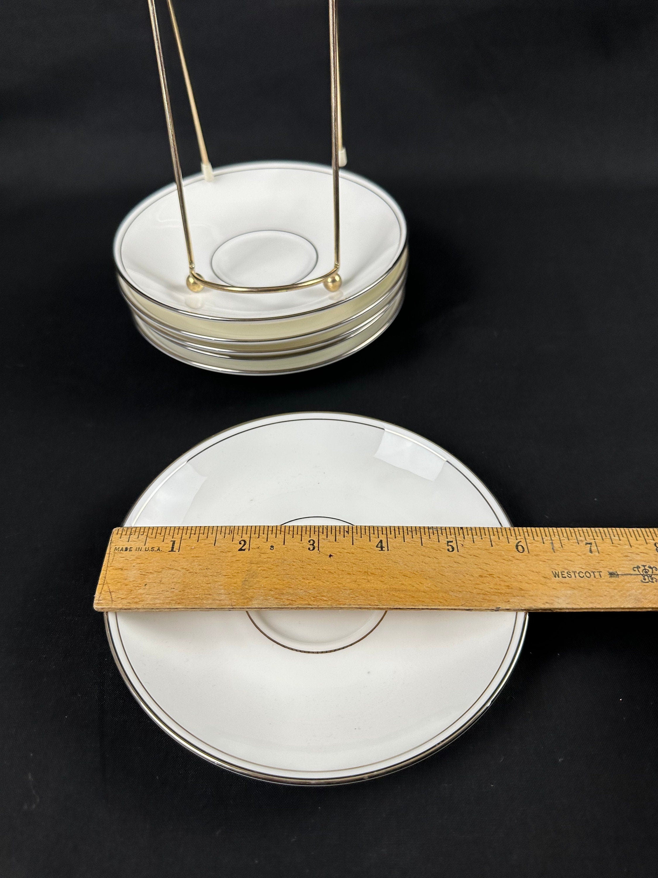 6 Lenox Federal Platinum Saucers