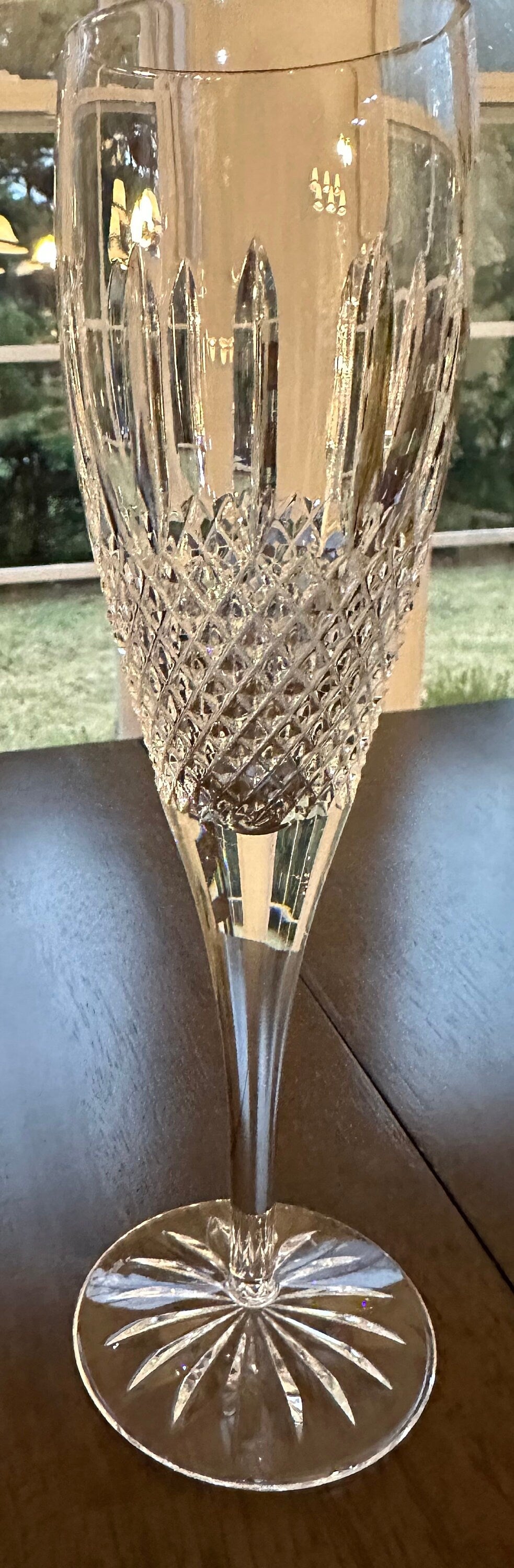6 Waterford Glenmede Crystal Champagne Flutes