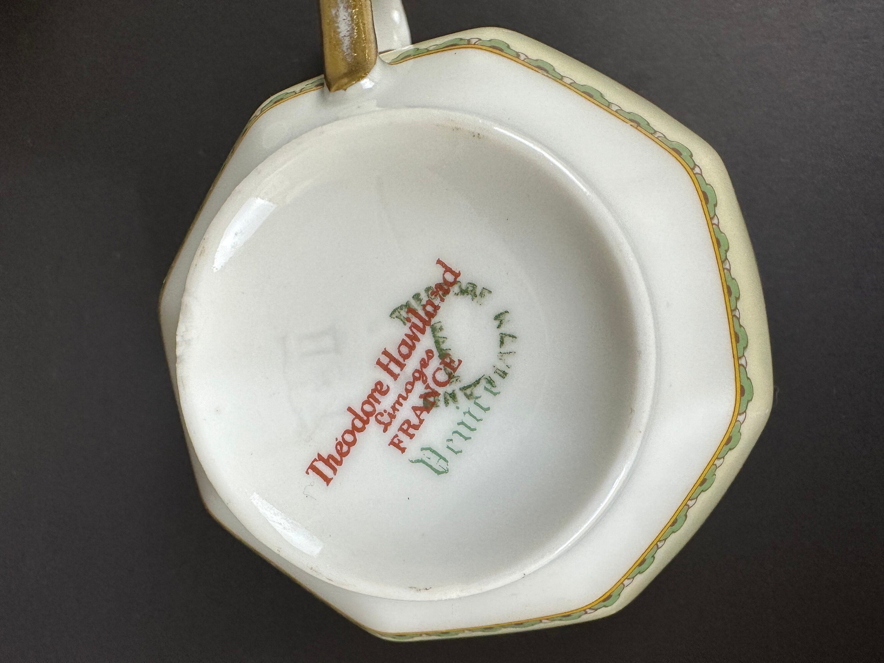 Five Haviland China Venice Patterned Teacups (no saucers)