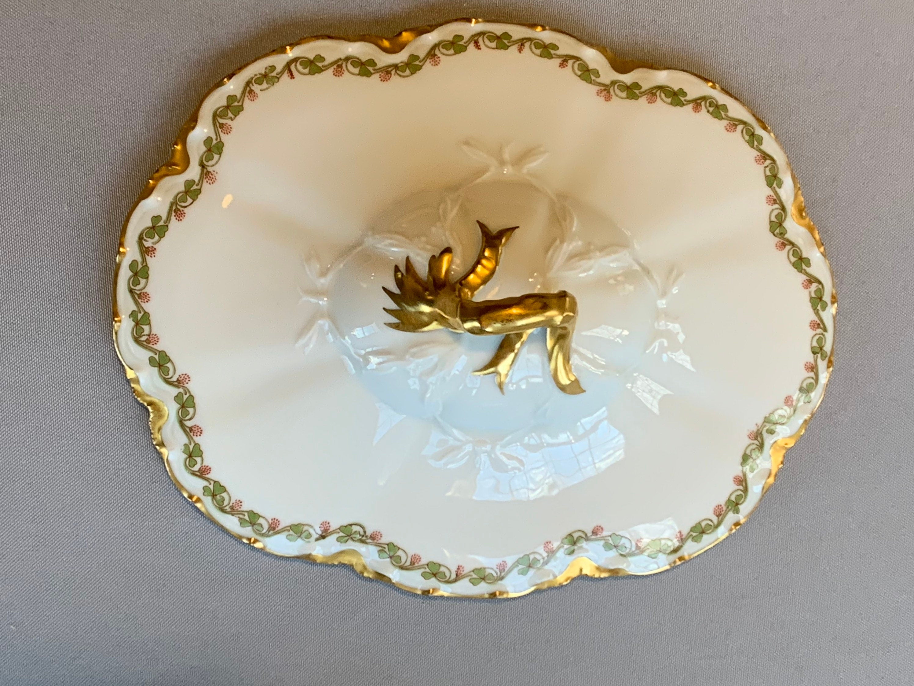 Haviland Clover Leaf Covered Vegetable Bowl