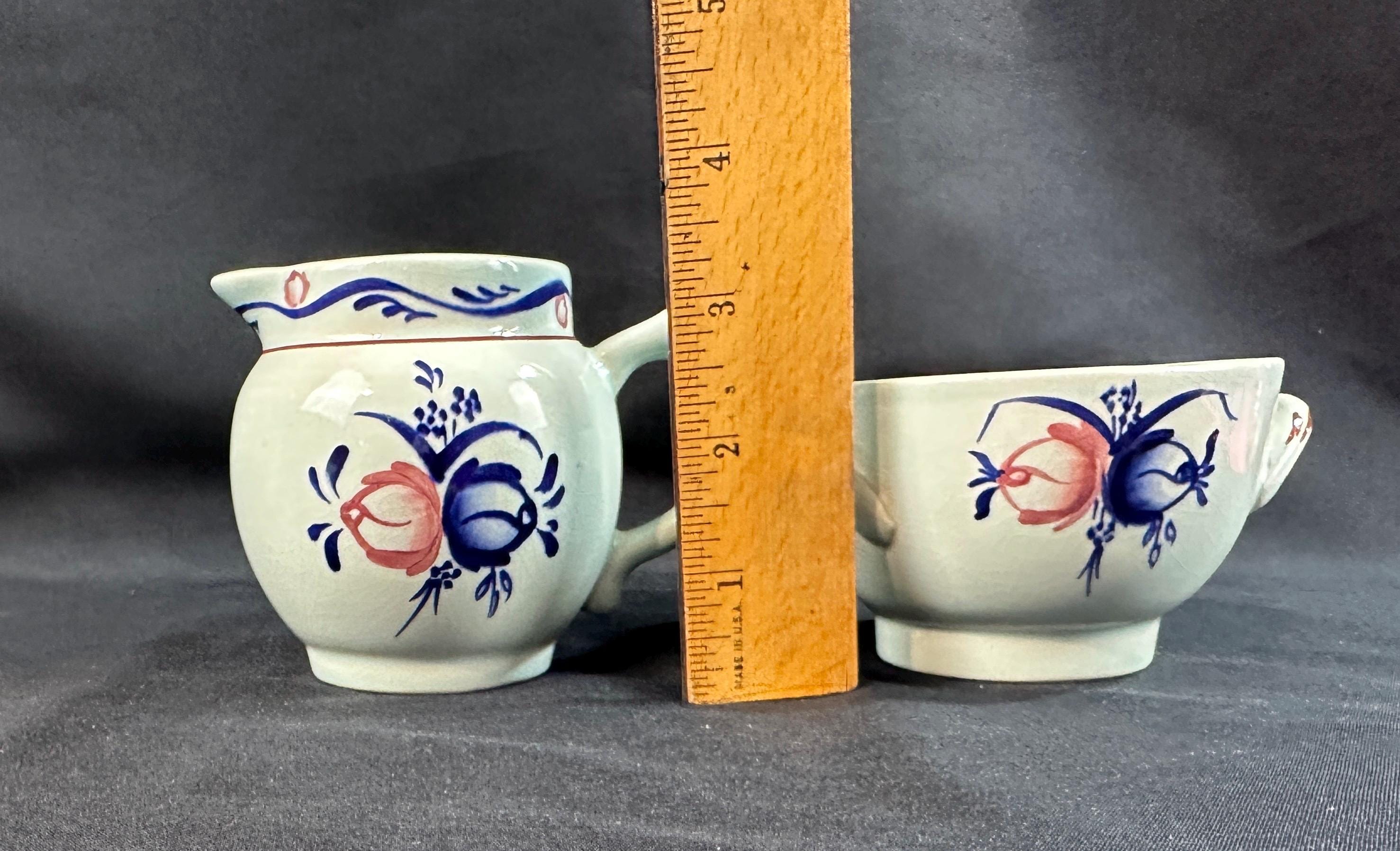 Antique Cream and Sugar Bowl by S. Fielding Pottery