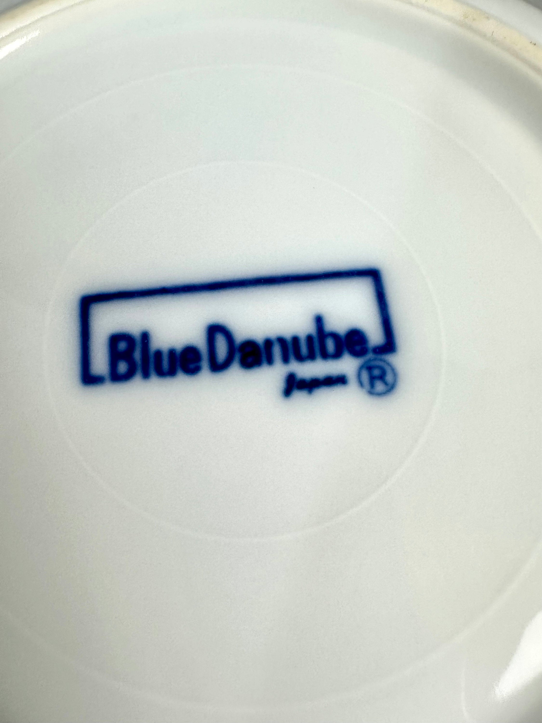 6 Blue Danube Large Flat Cups and Saucers