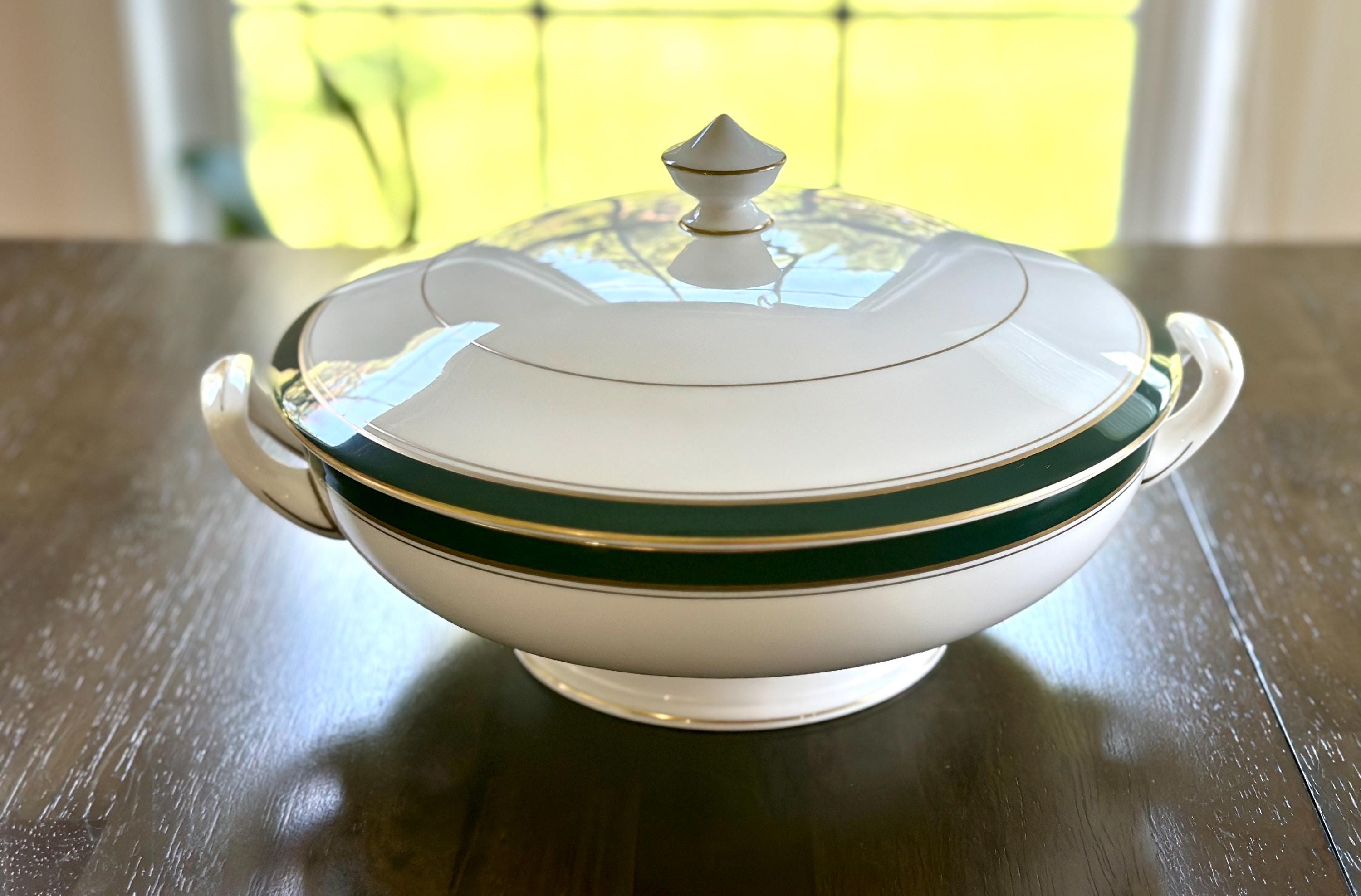 Royal Worcester Howard Leather Green Covered Bowl