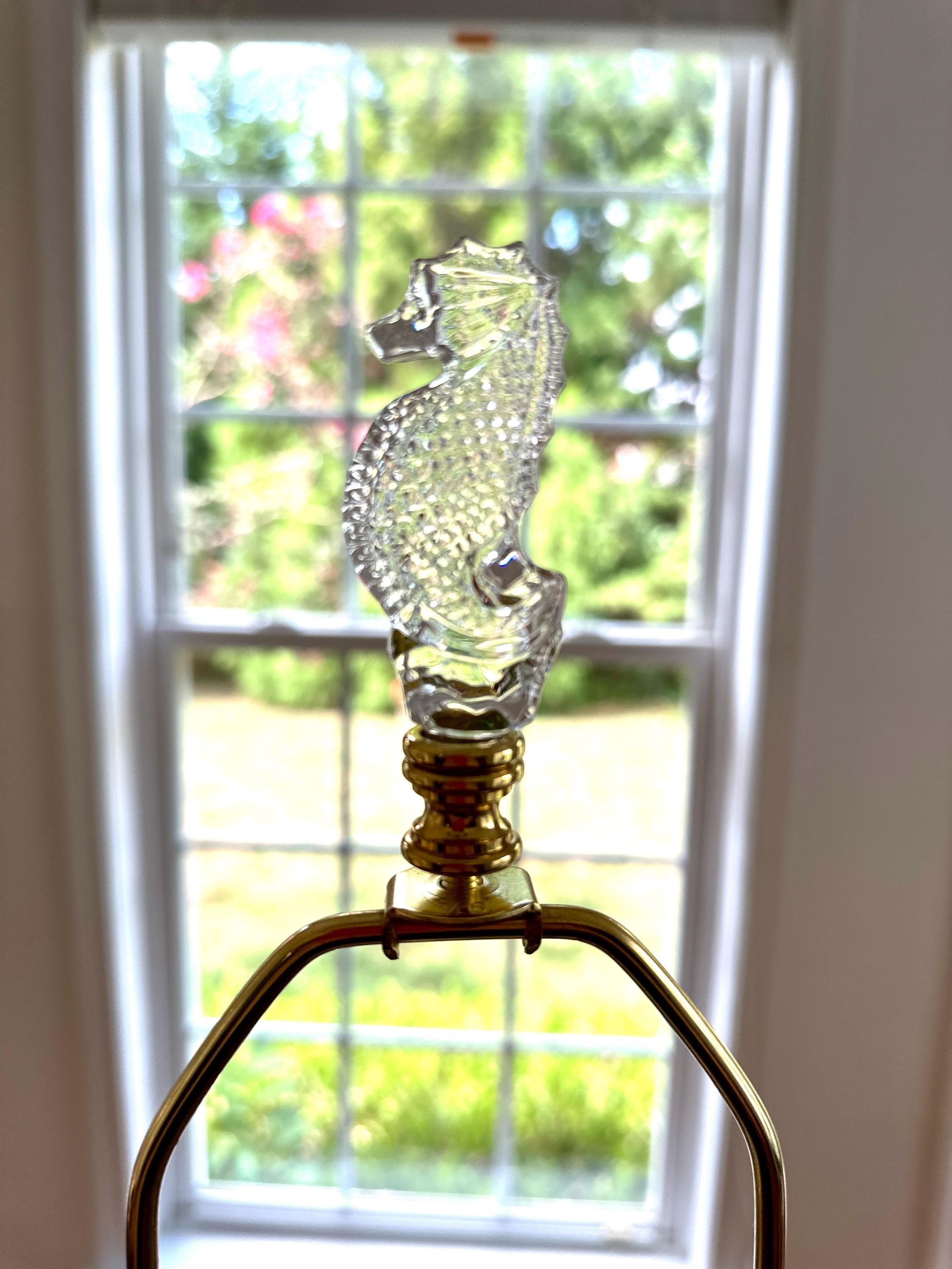 Pair of Waterford Belline Crystal and Brass Tall Lamps 30”