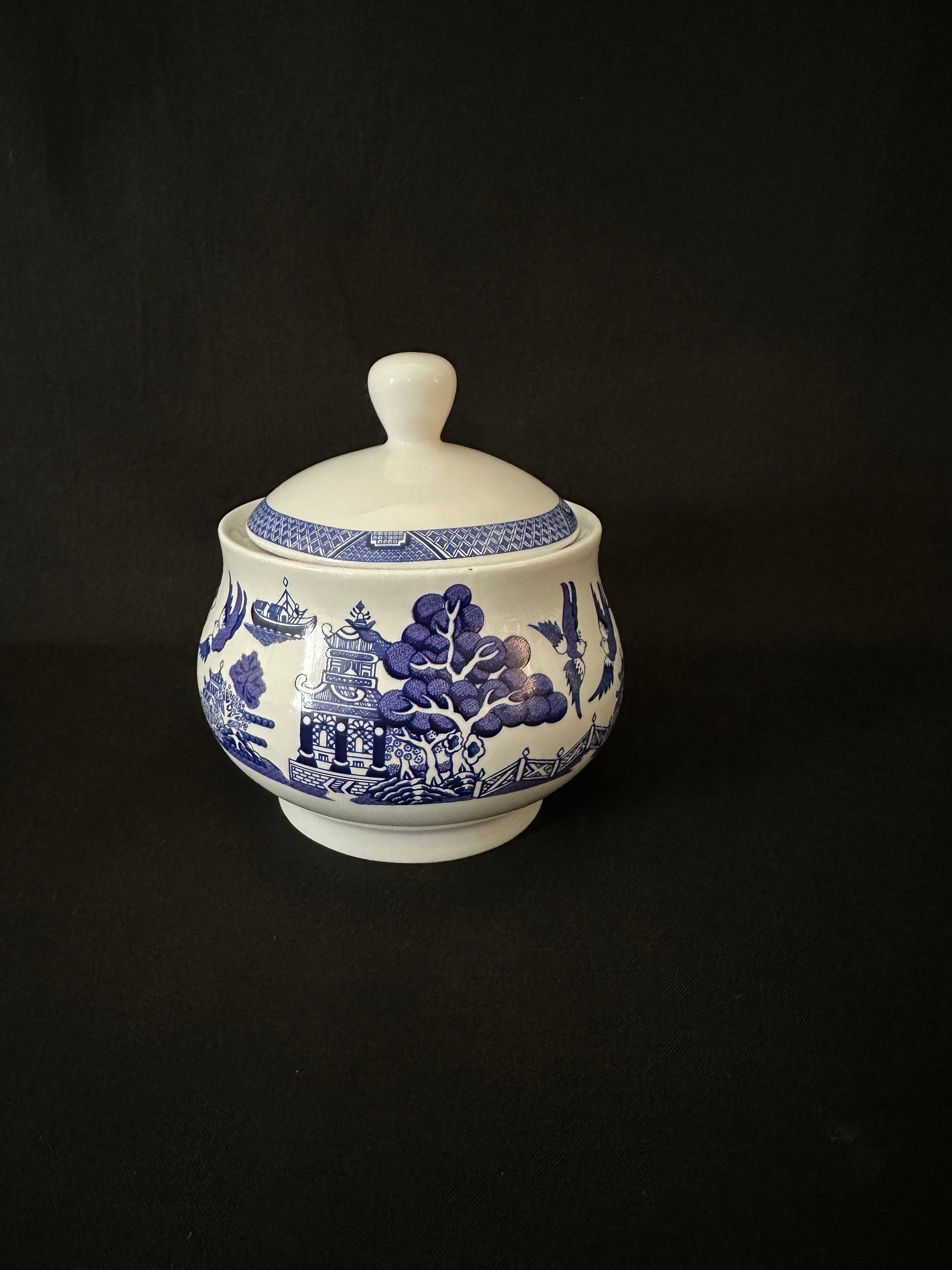 Cuthbertson Blue Willow Creamer & Sugar
