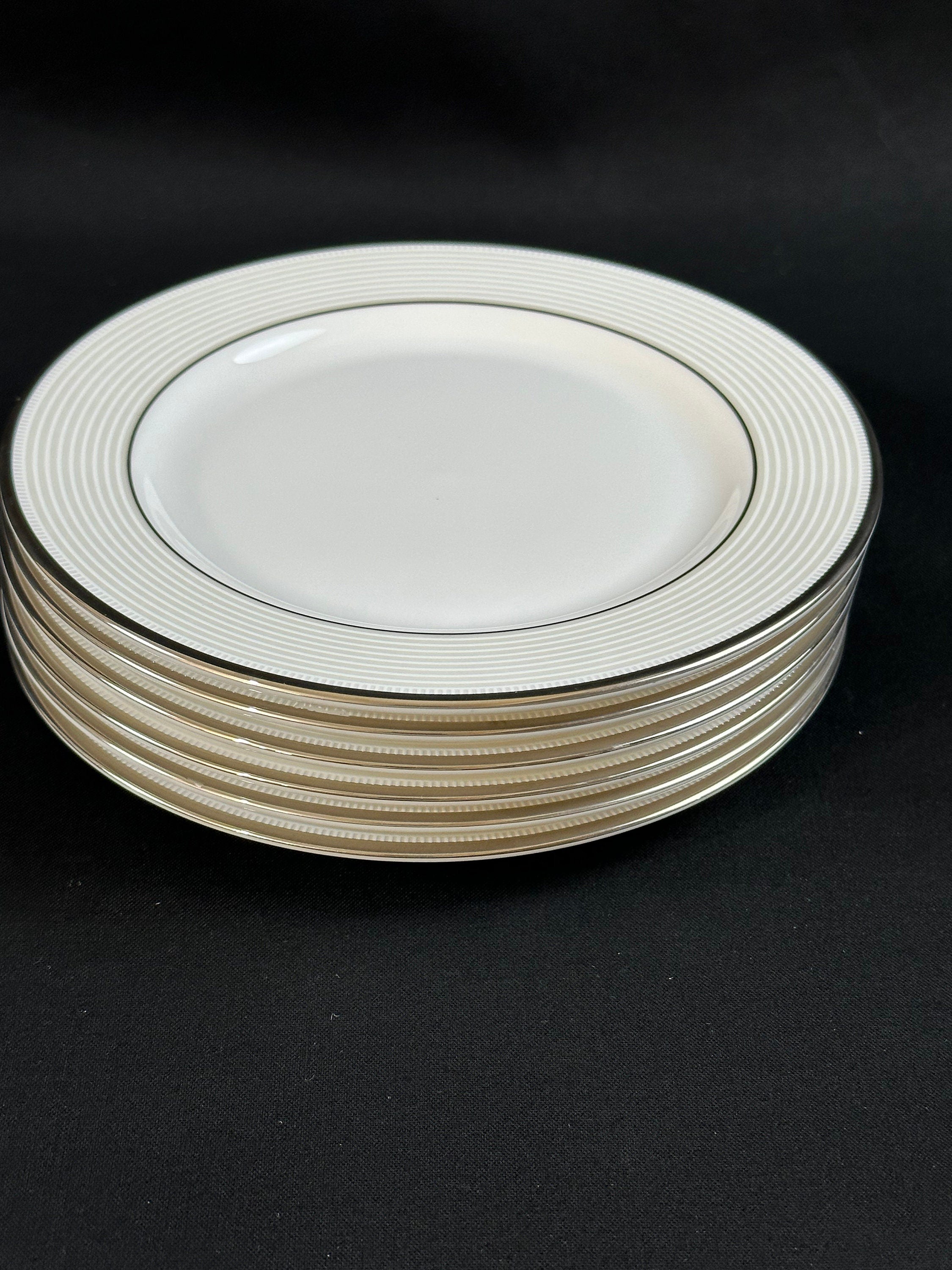 6 Lenox Opal Innocence Stripe Bread Plates