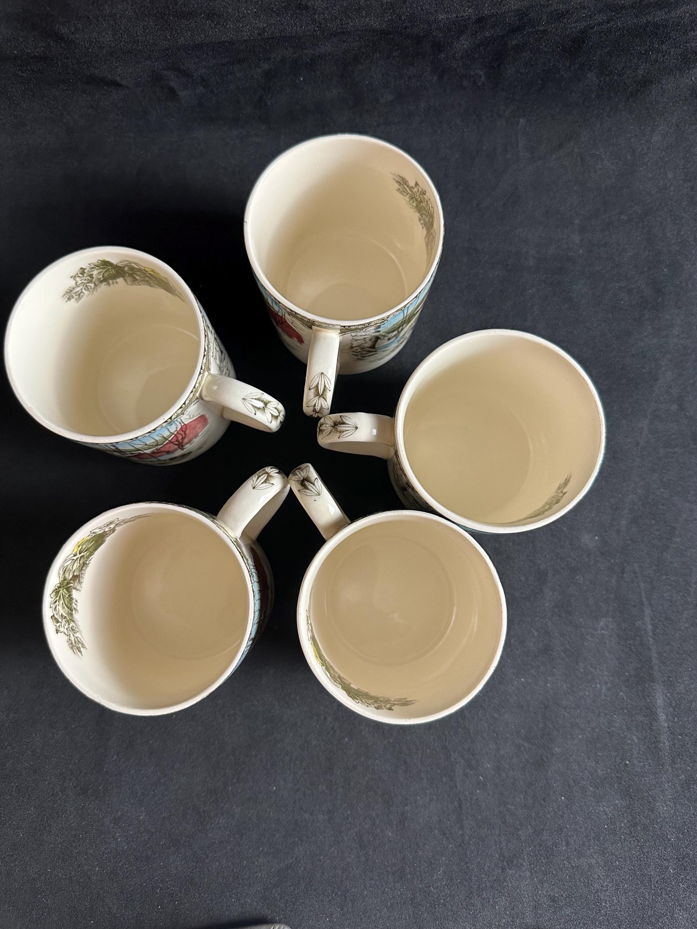 5 Friendly Village Mugs by Johnson Brothers