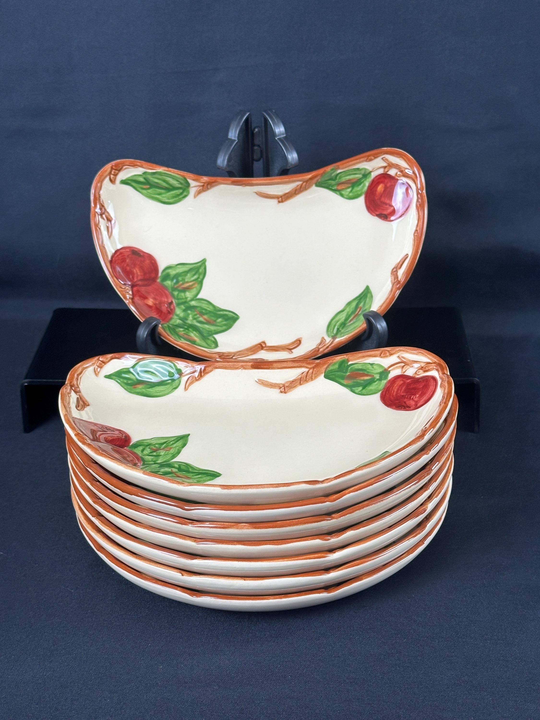 8 Franciscan Apple Crescent Plates USA