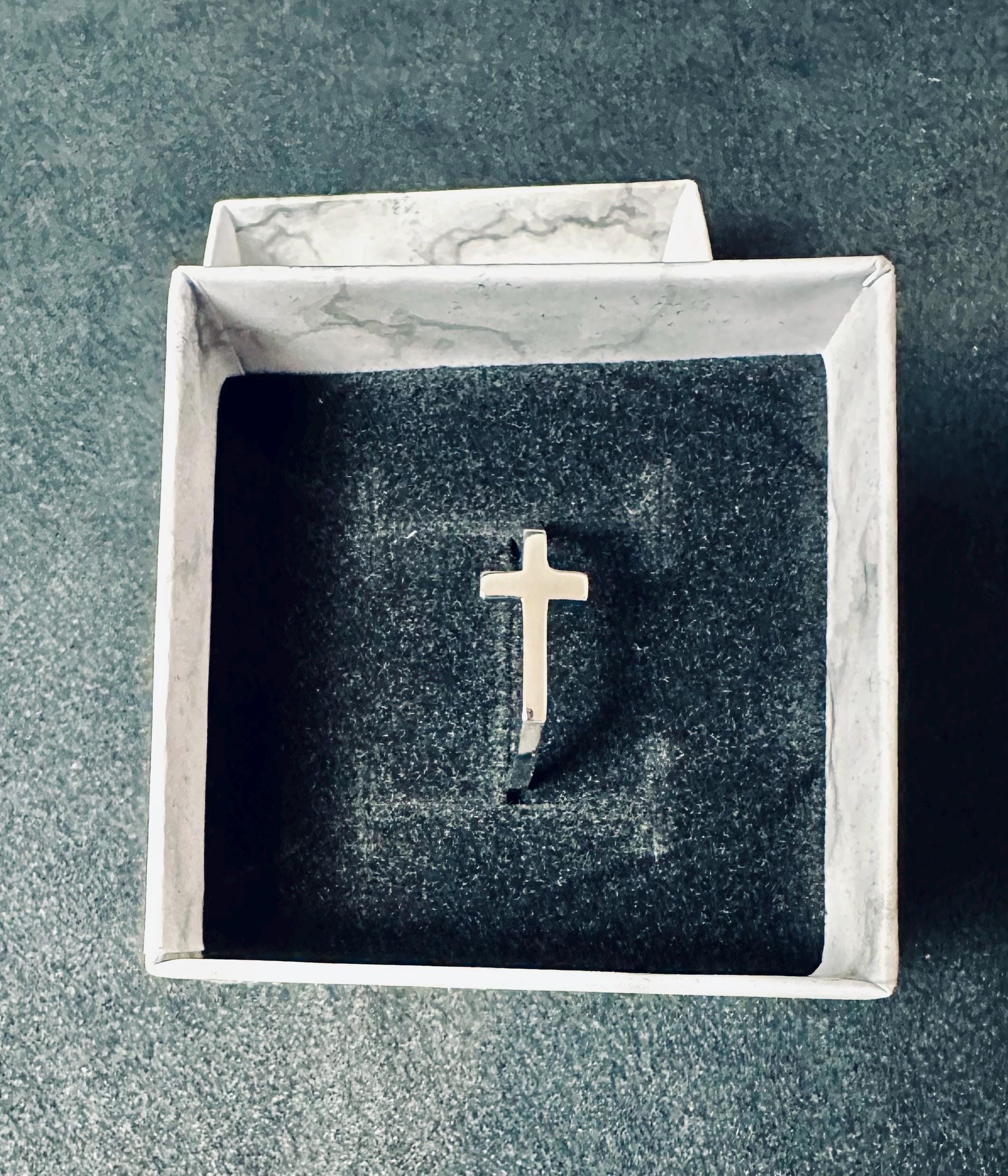 Delicate Crucifix Sterling Silver Ring