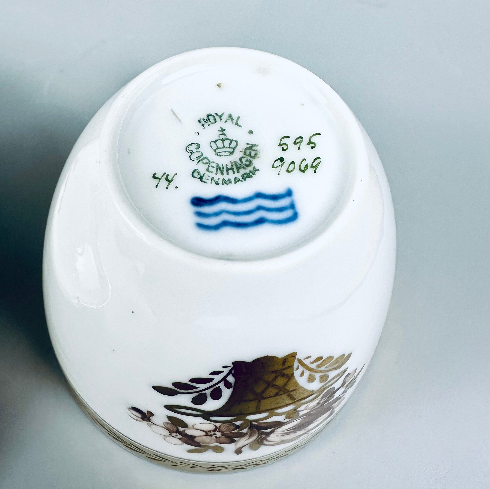 Royal Copenhagen Golden Basket Demitasse Cup and Saucer