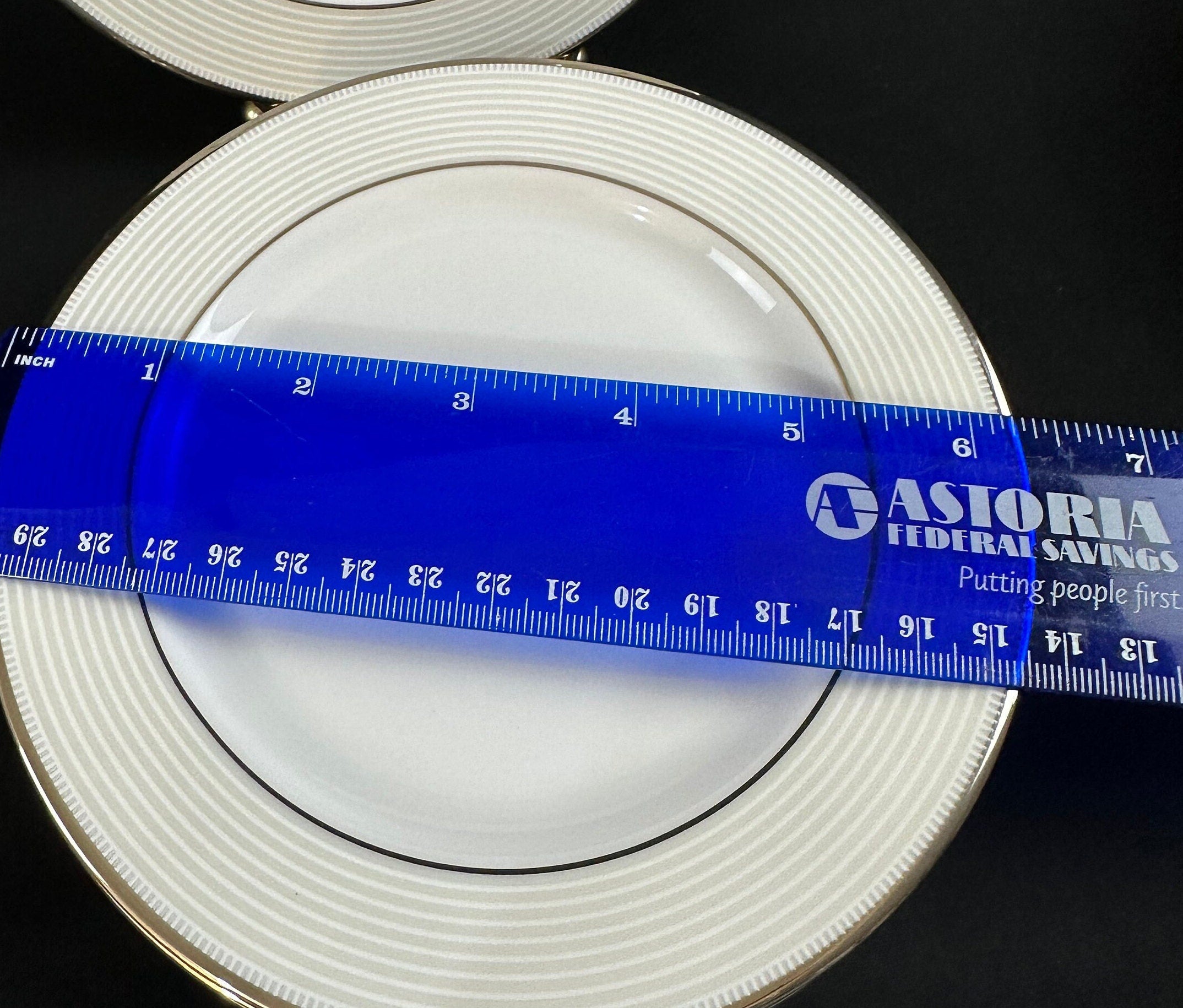 6 Lenox Opal Innocence Stripe Bread Plates