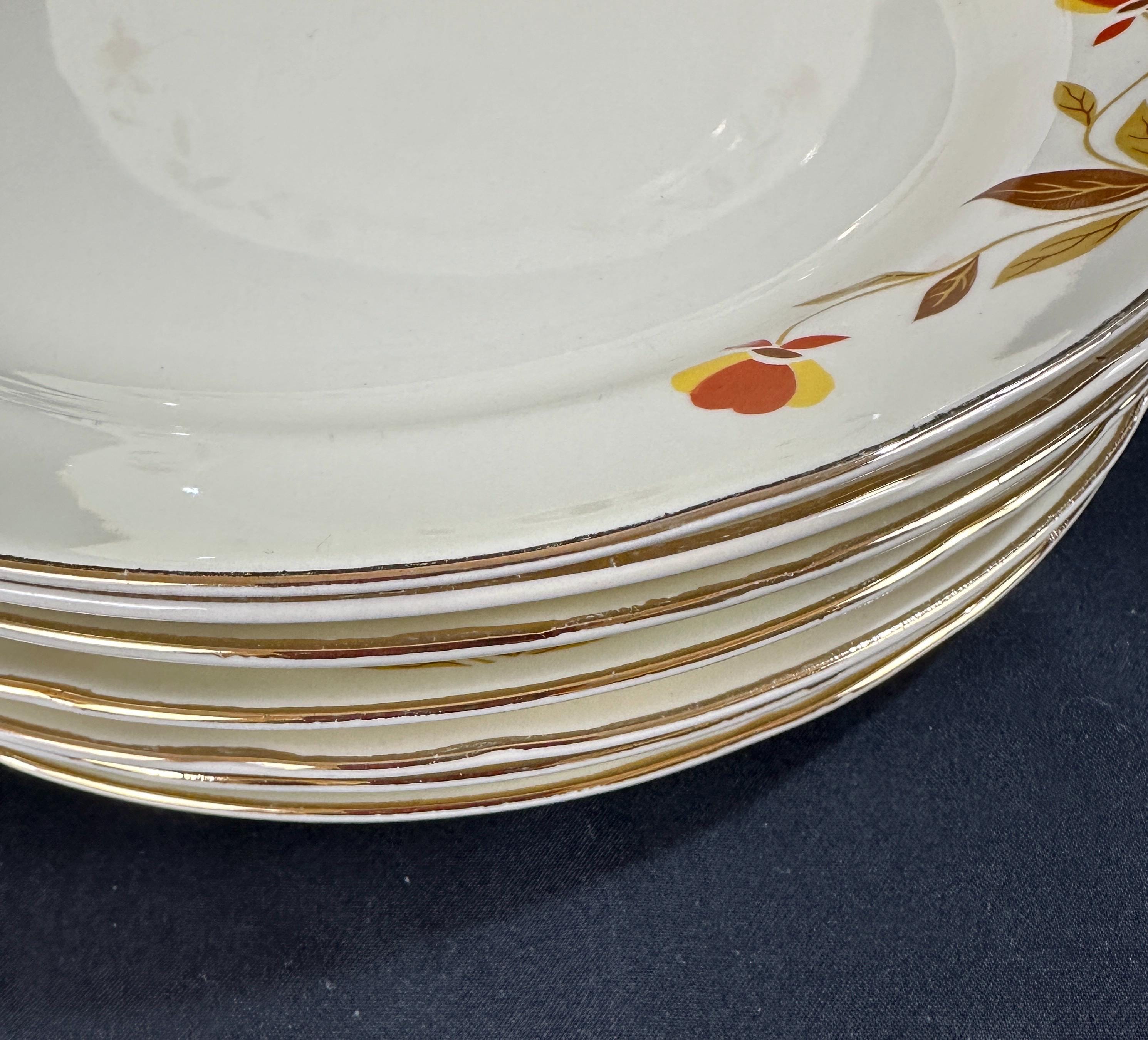 8 Hall Pottery Autumn Leaf Breakfast Plates
