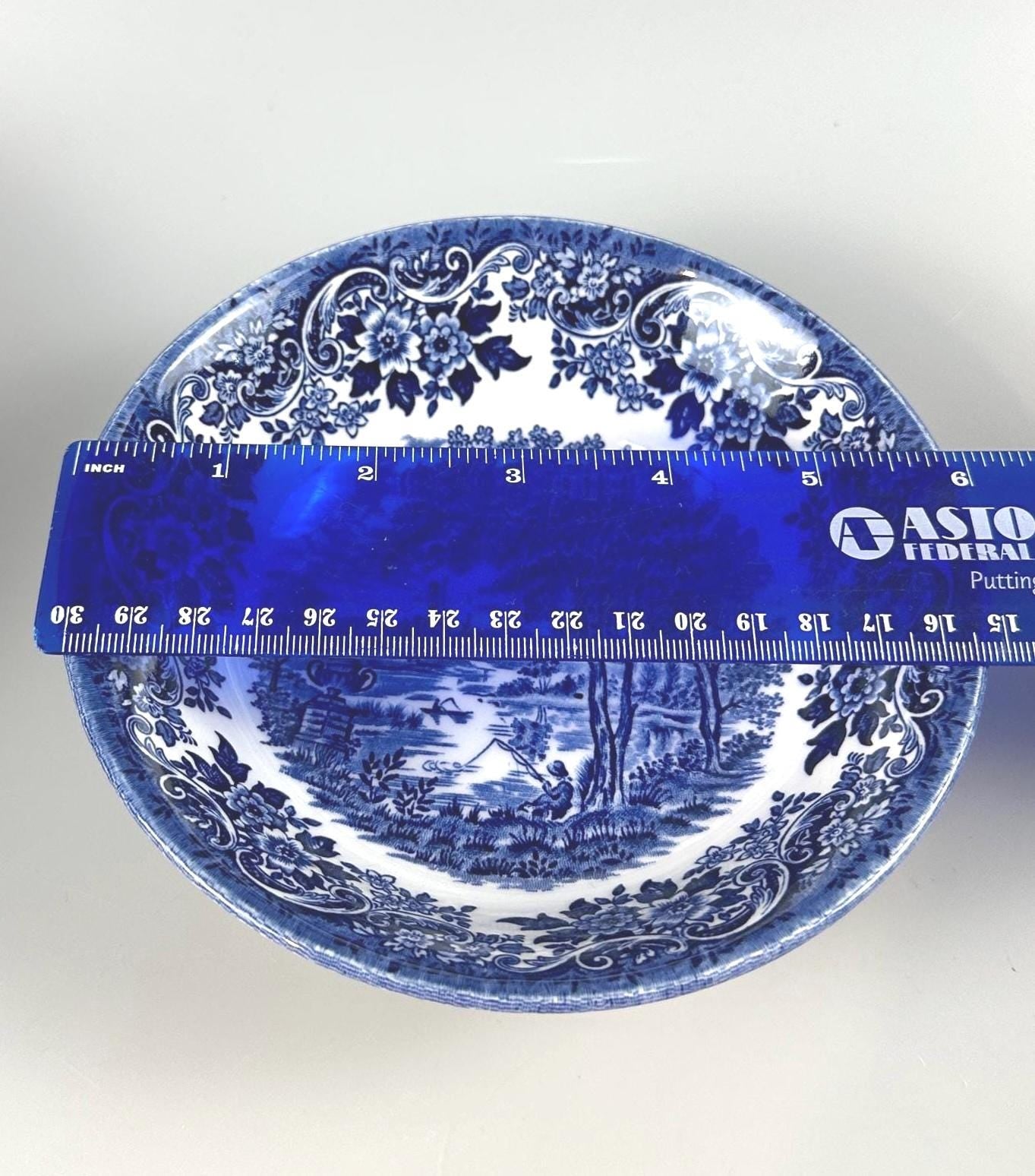 9 Churchill English Scene Blue Cereal Bowls