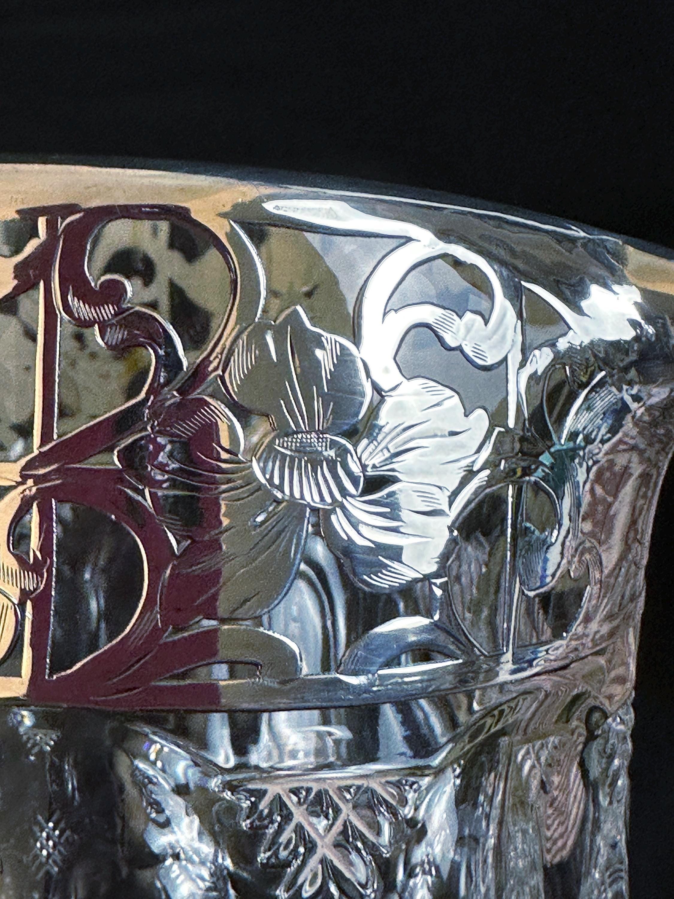 Antique Heisey Pitcher with Sterling Overlay circa 1910