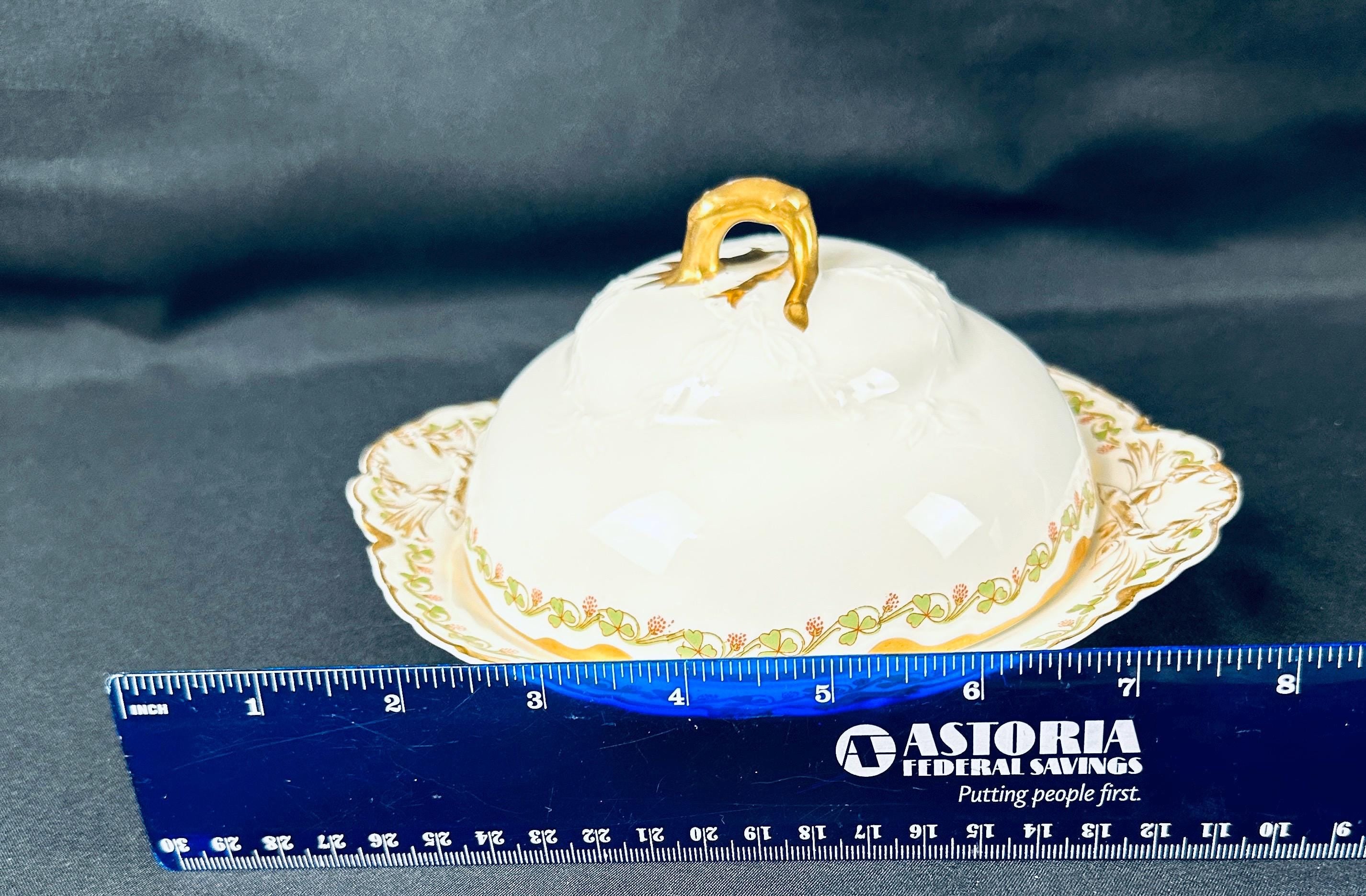 Haviland Clover Leaf Covered Butter Dish