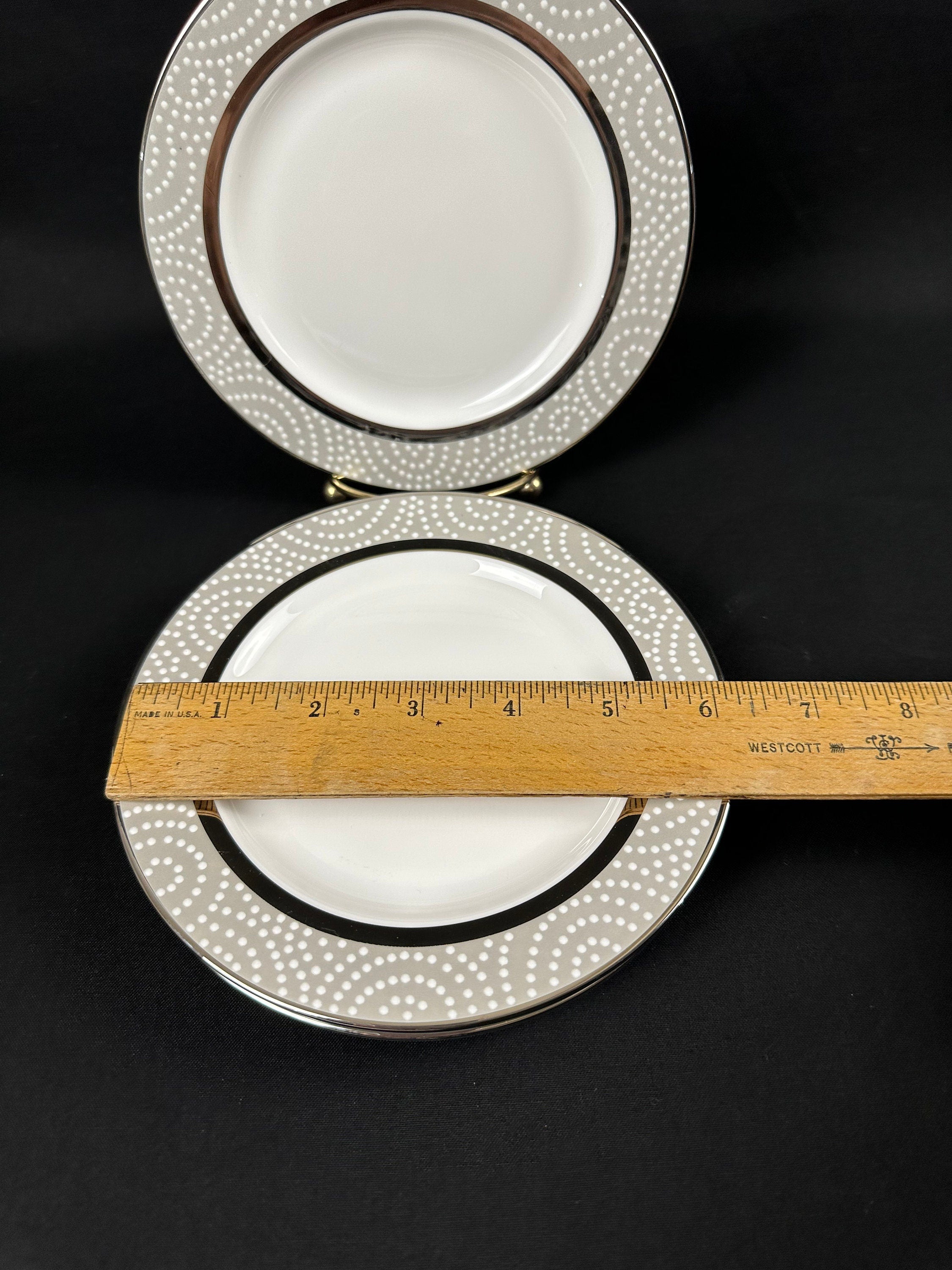 6 Kate Spade Pearl Beads Bread Plates by Lenox
